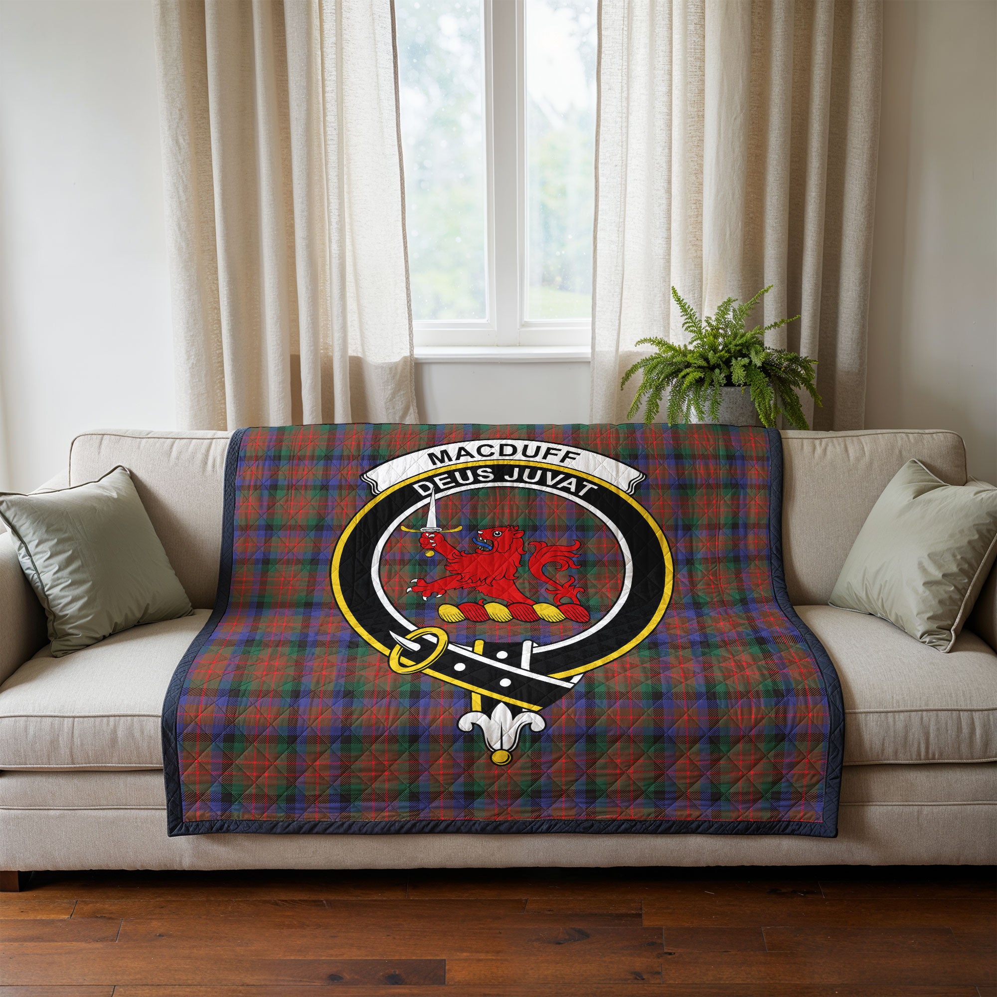 MacDuff Hunting Modern Tartan Crest Quilt
