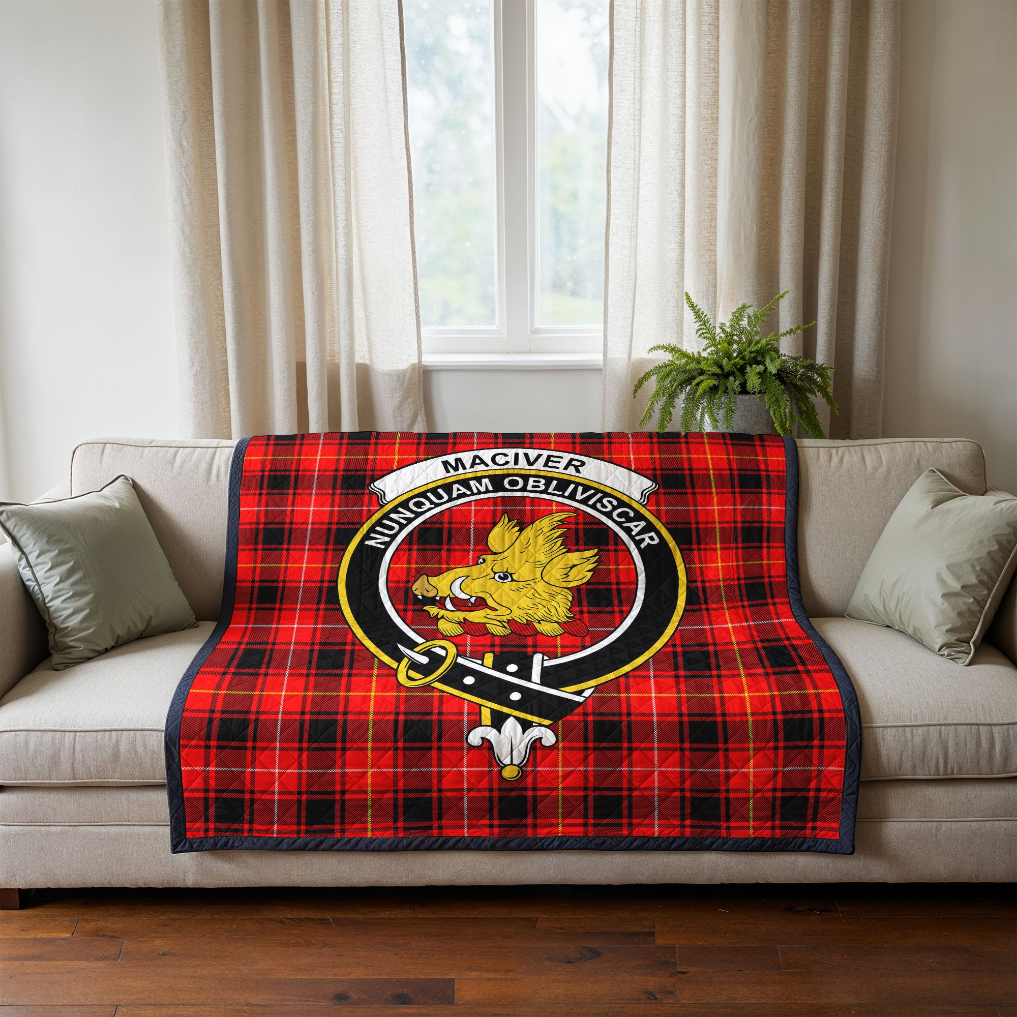 MacIver Modern Tartan Crest Quilt
