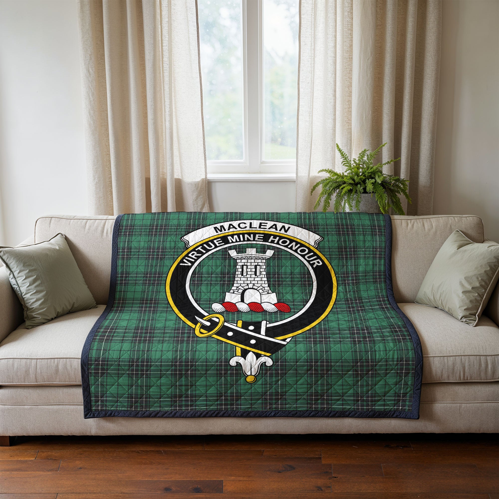 MacLean Hunting Ancient Tartan Crest Quilt