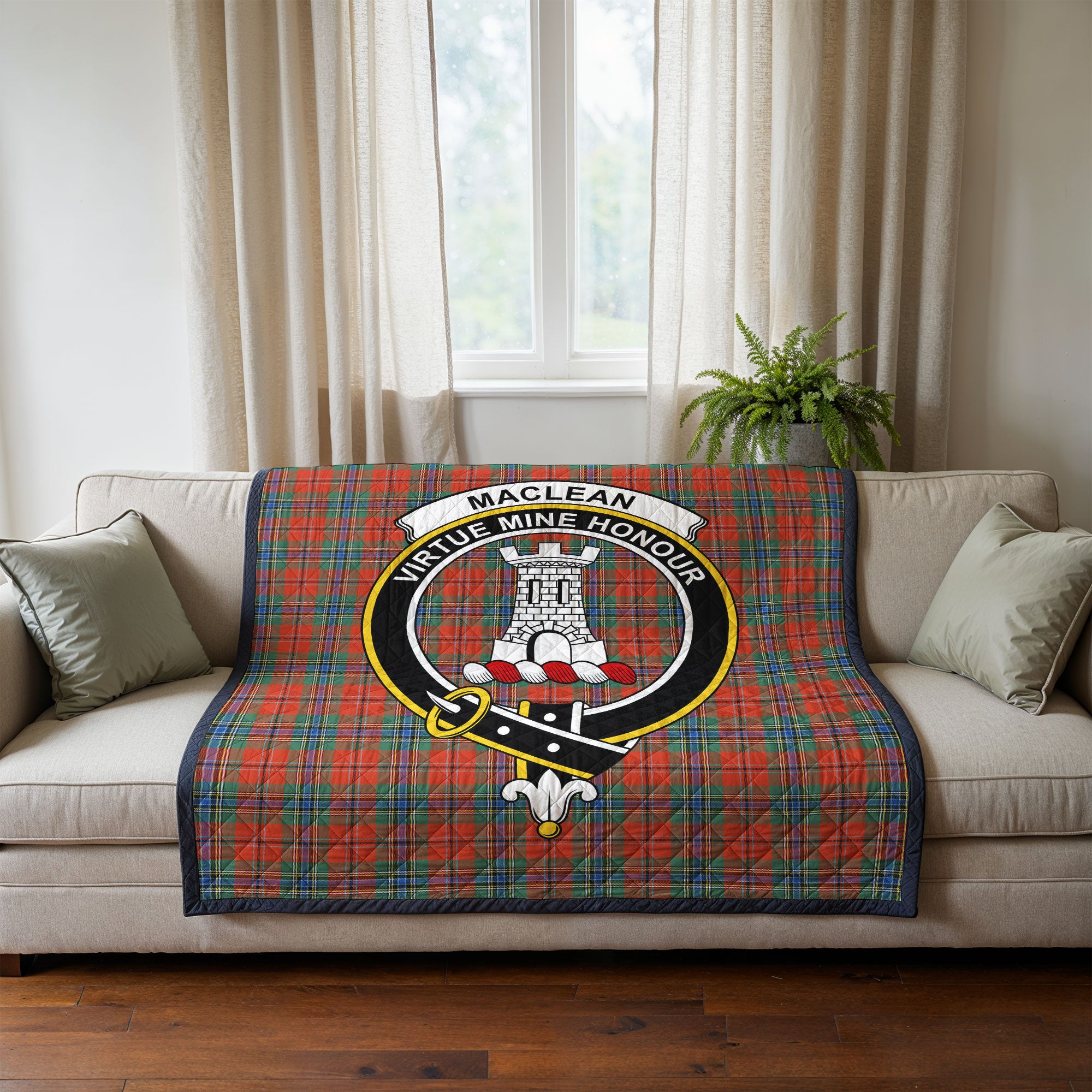 MacLean of Duart Ancient Tartan Crest Quilt