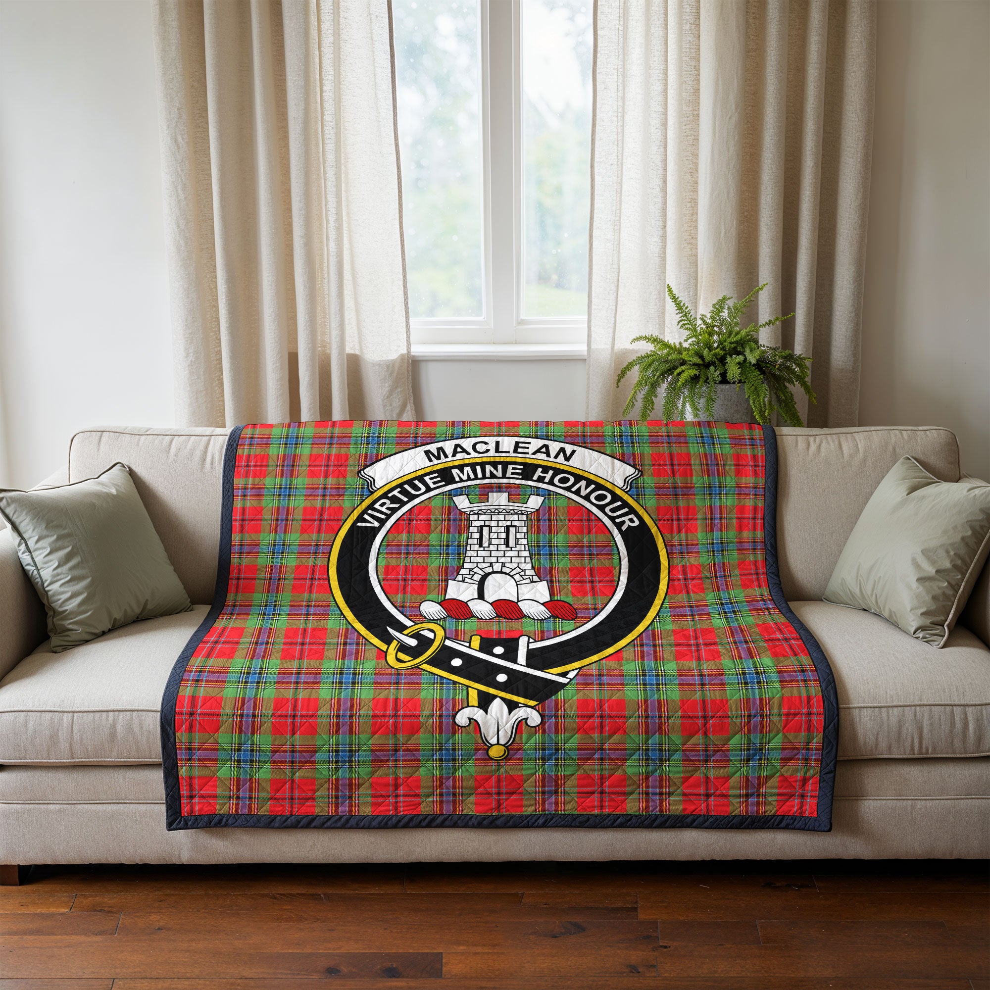 MacLean of Duart Modern Tartan Crest Quilt