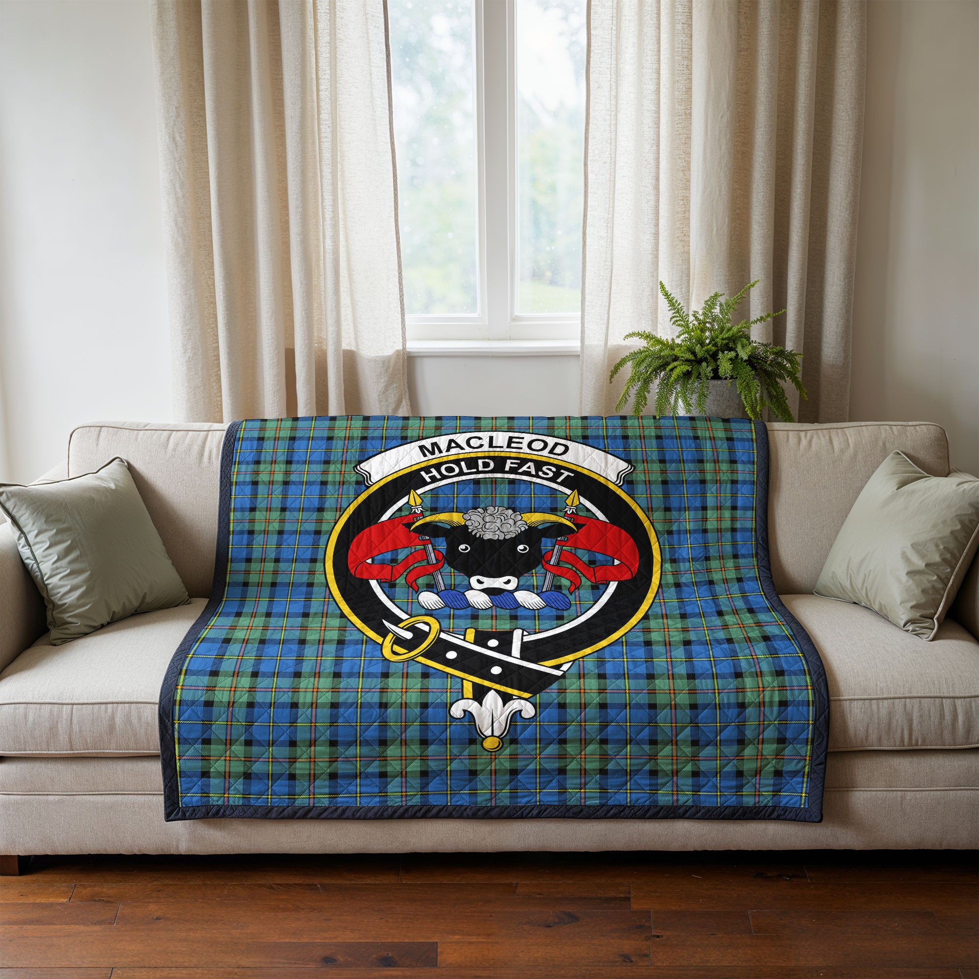 MacLeod of Harris Ancient Tartan Crest Quilt