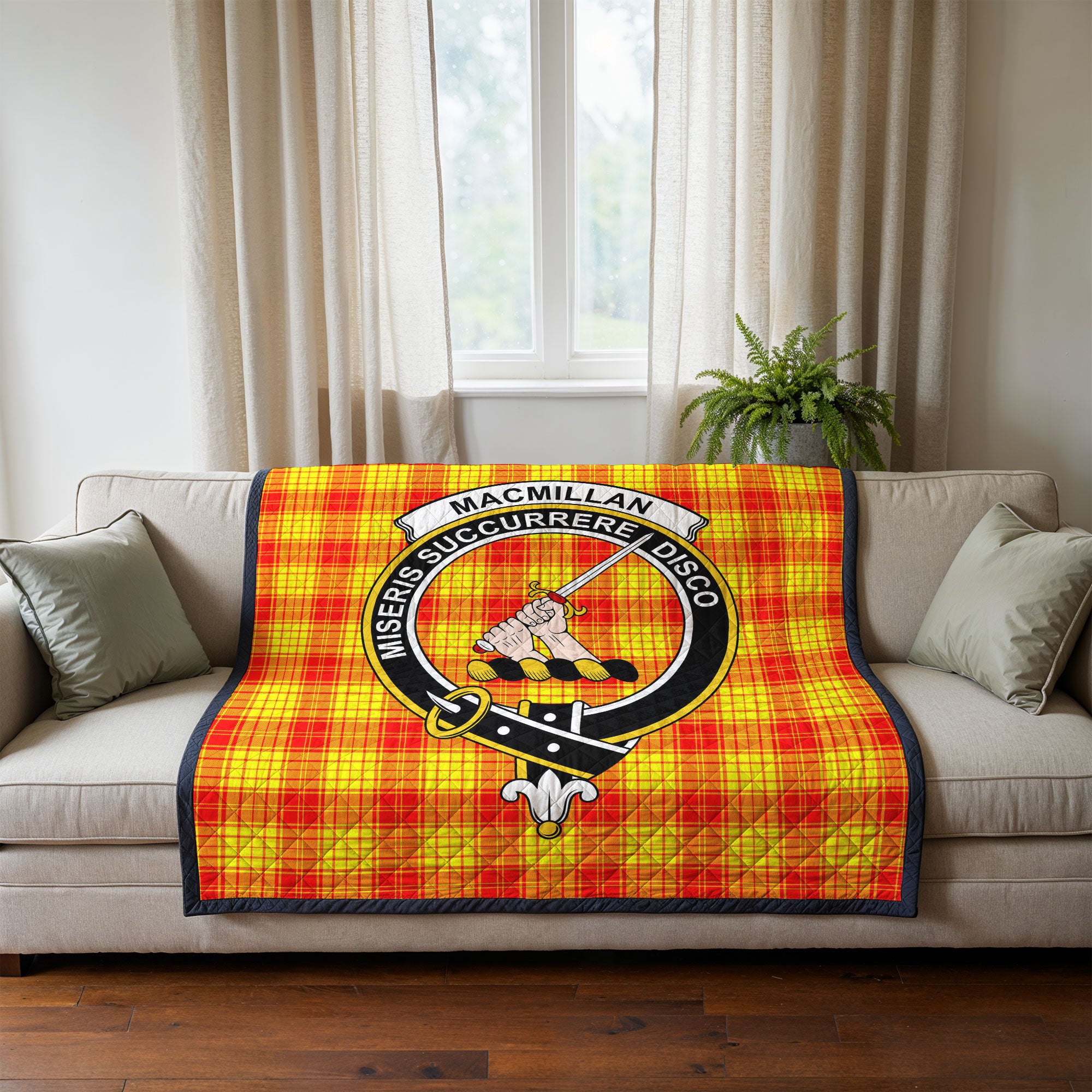 MacMillan Clan Tartan Crest Quilt