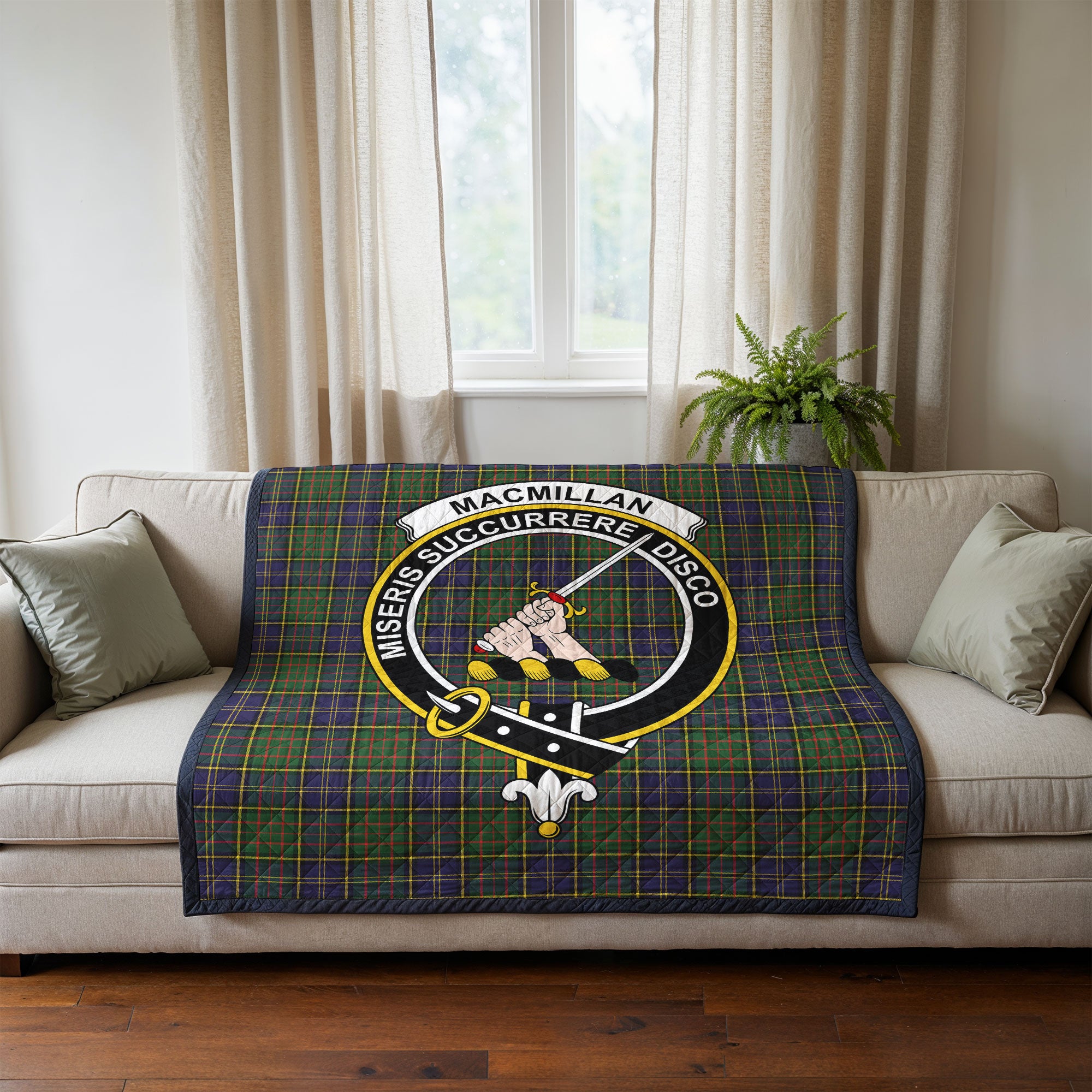 MacMillan Hunting Modern Tartan Crest Quilt