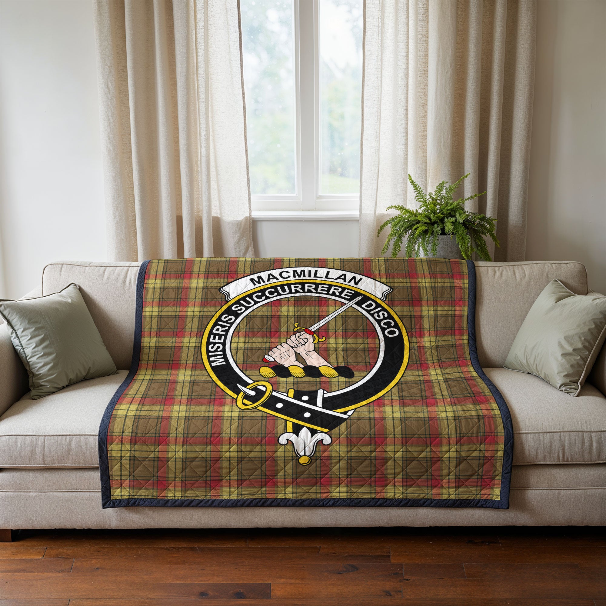 MacMillan Old Weathered Tartan Crest Quilt
