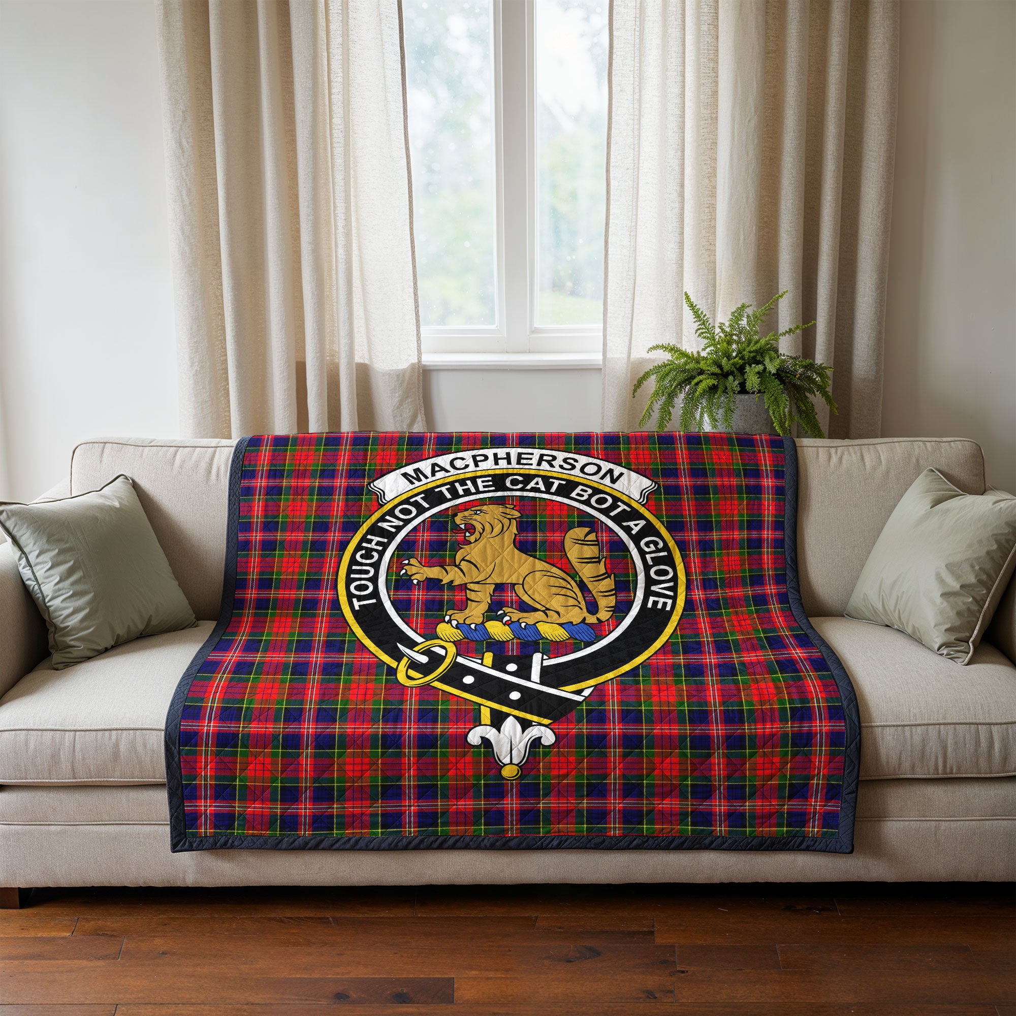 MacPherson Modern Tartan Crest Quilt