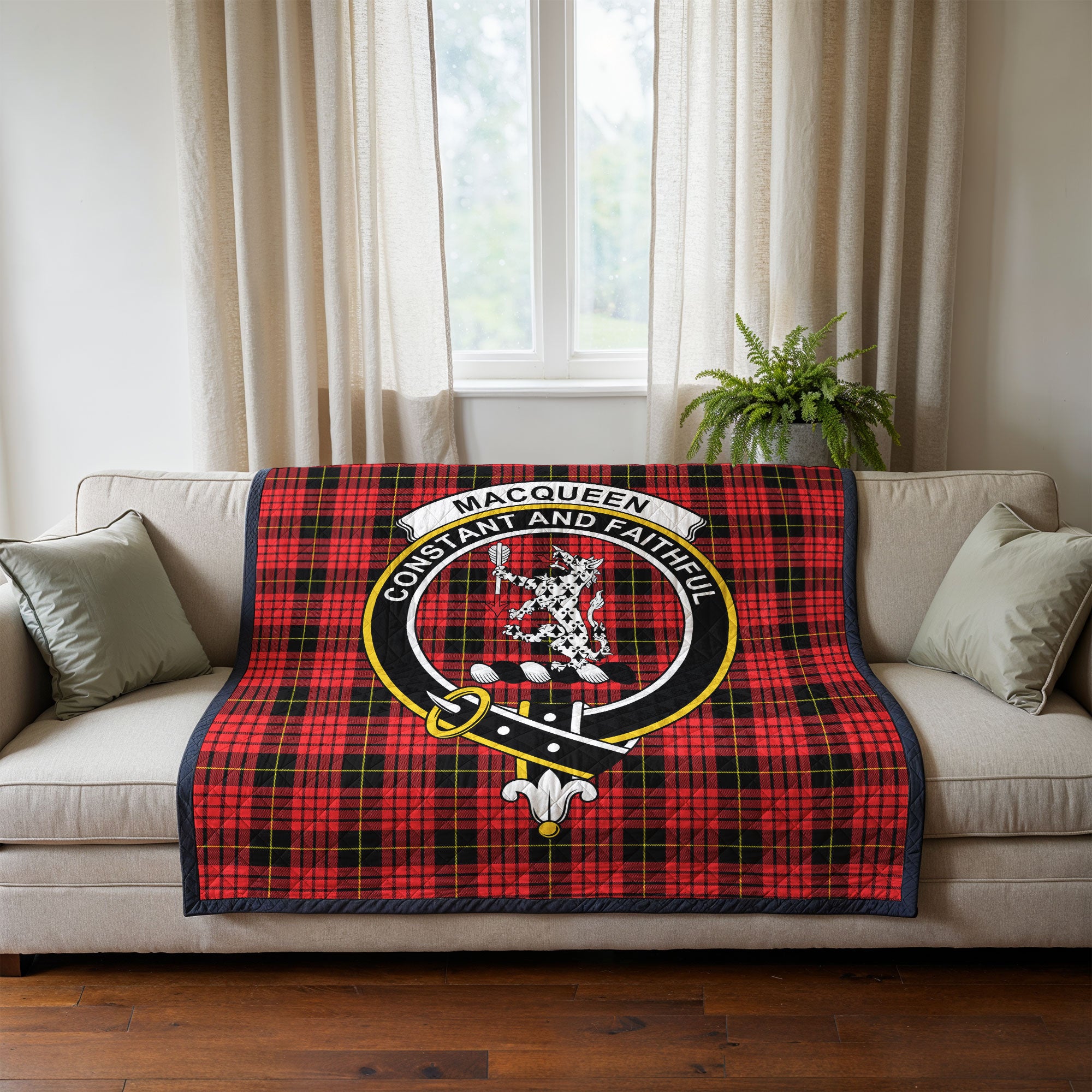 MacQueen Modern Tartan Crest Quilt
