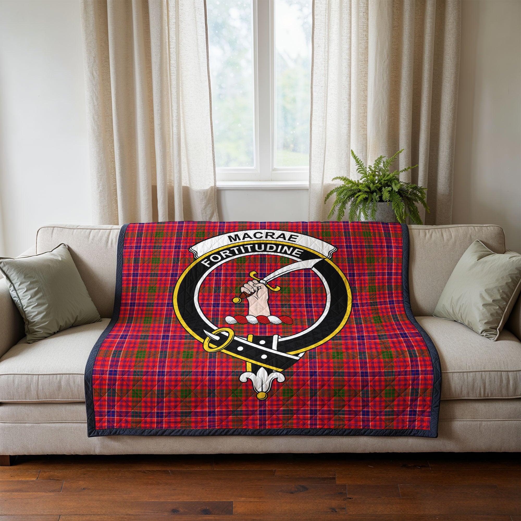 MacRae Modern Tartan Crest Quilt