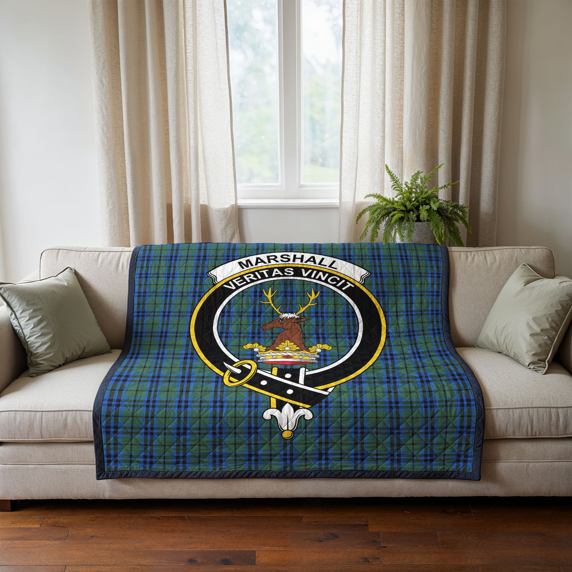 Marshall Tartan Crest Quilt
