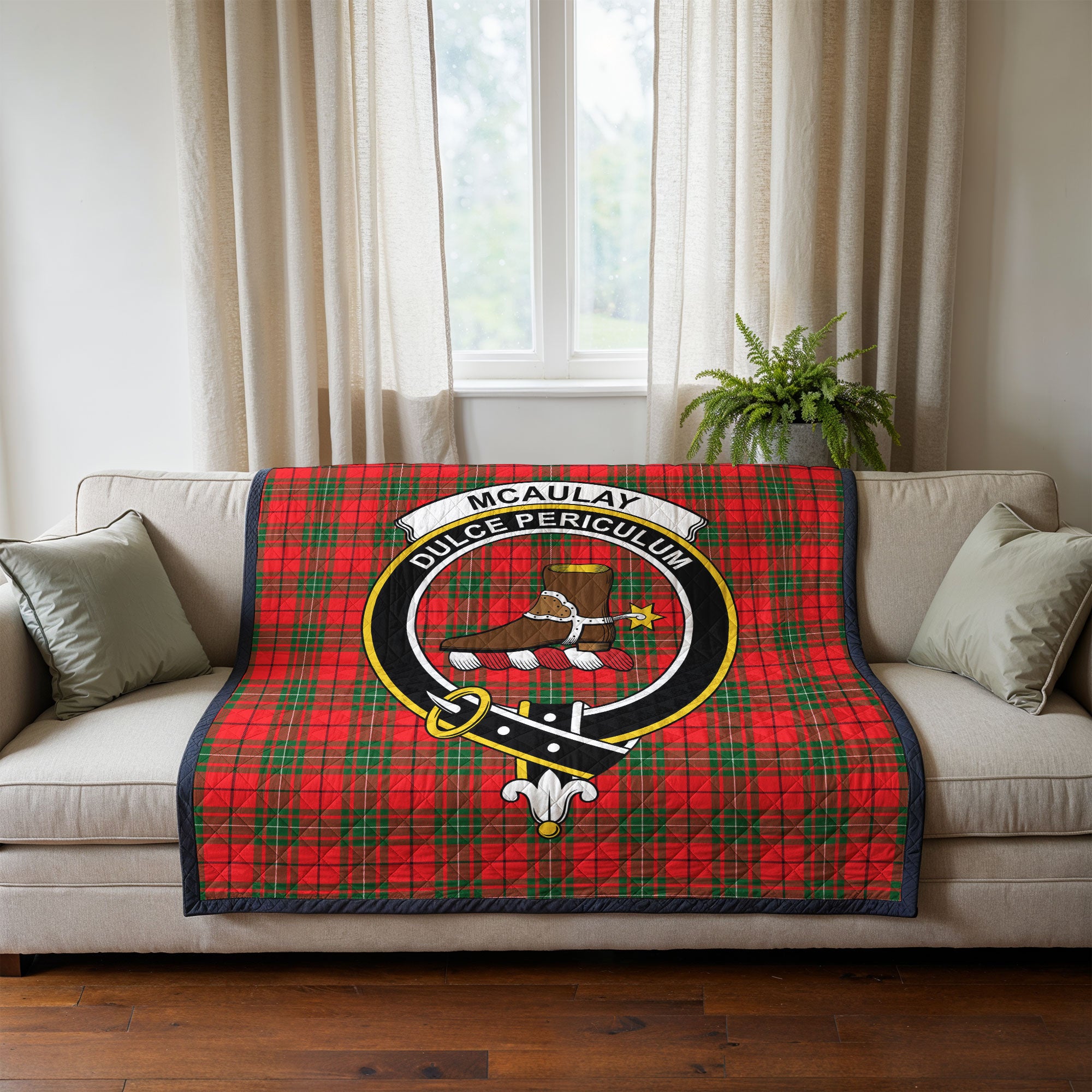 McAulay Modern Tartan Crest Quilt