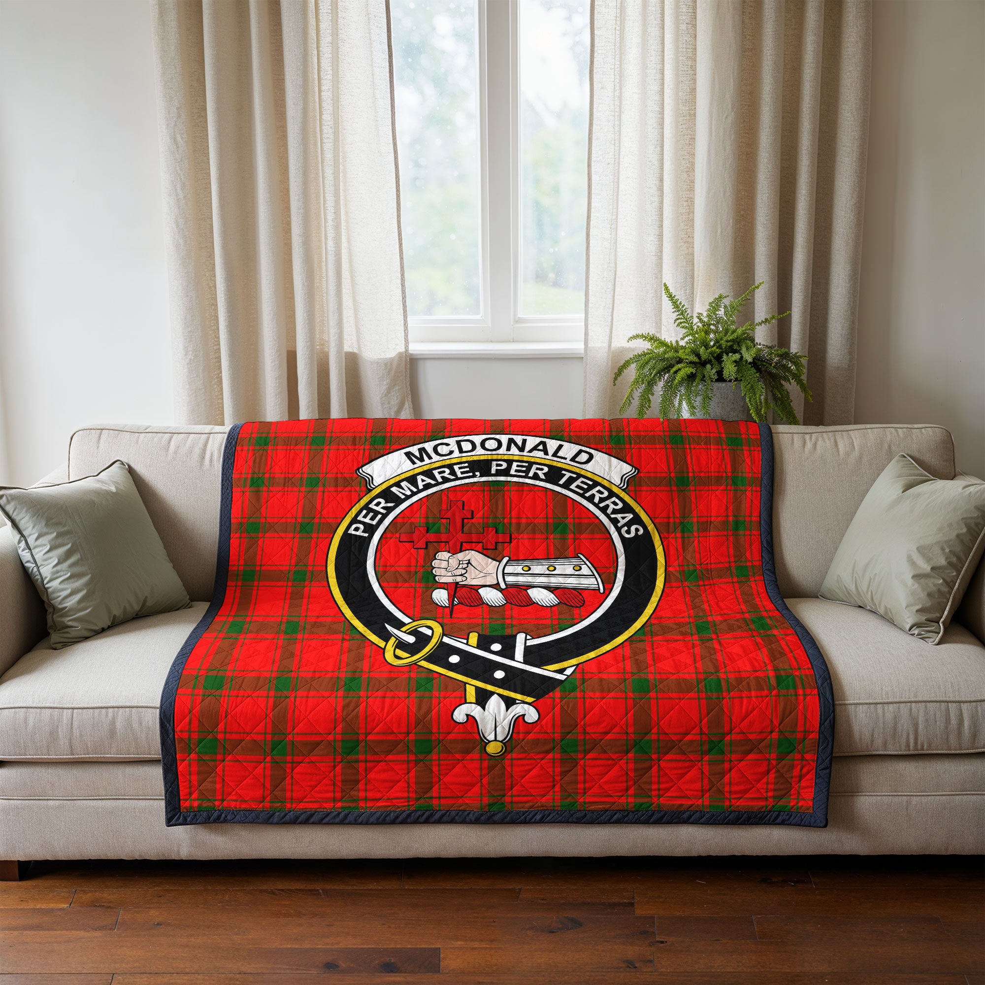 McDonald of Sleat Tartan Crest Quilt