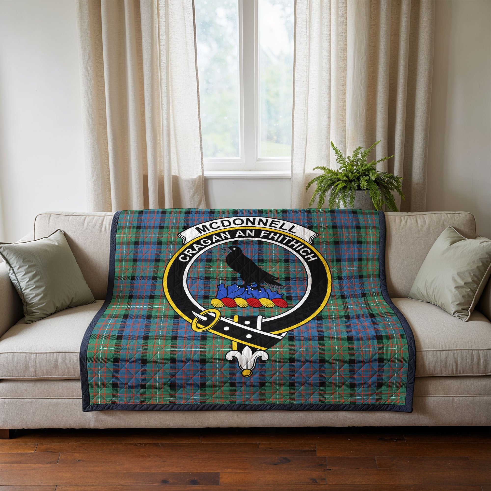 McDonnell of Glengarry Ancient Tartan Crest Quilt