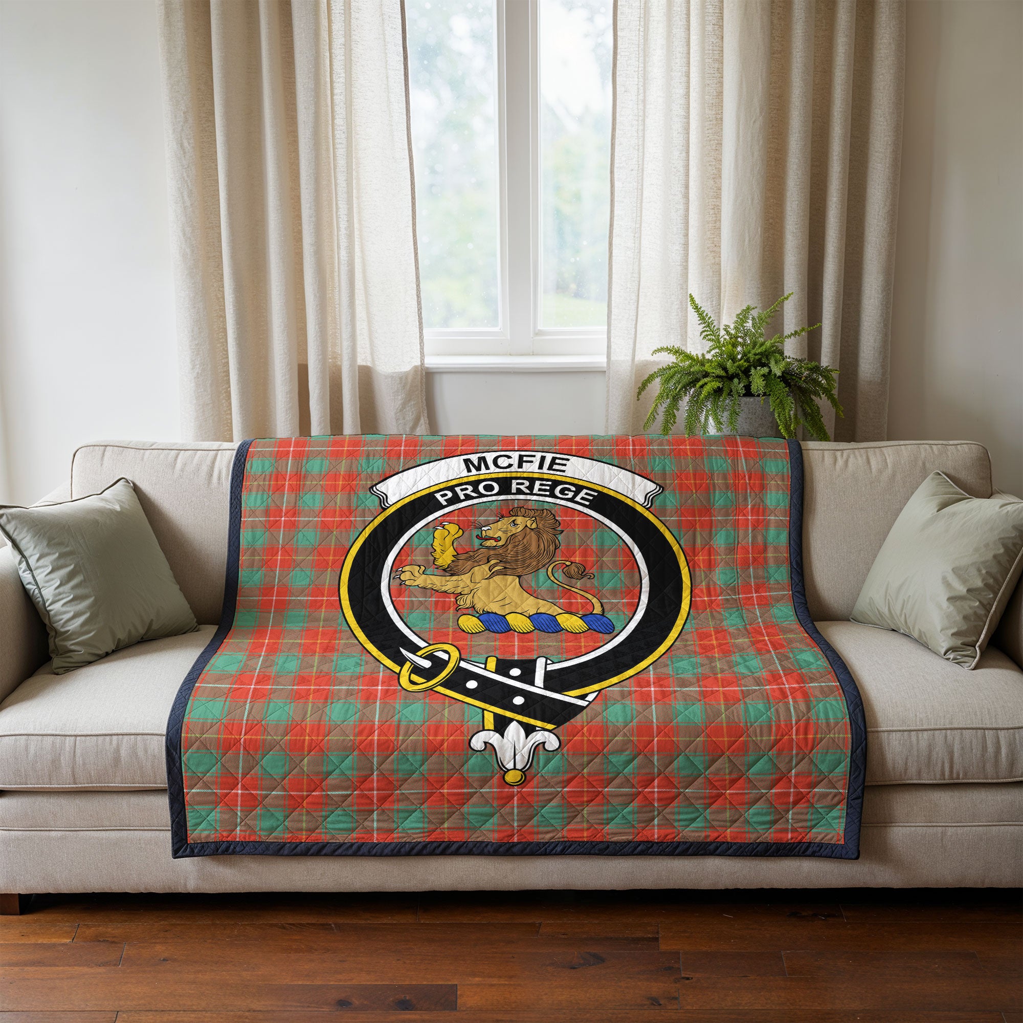 McFie Ancient Tartan Crest Quilt