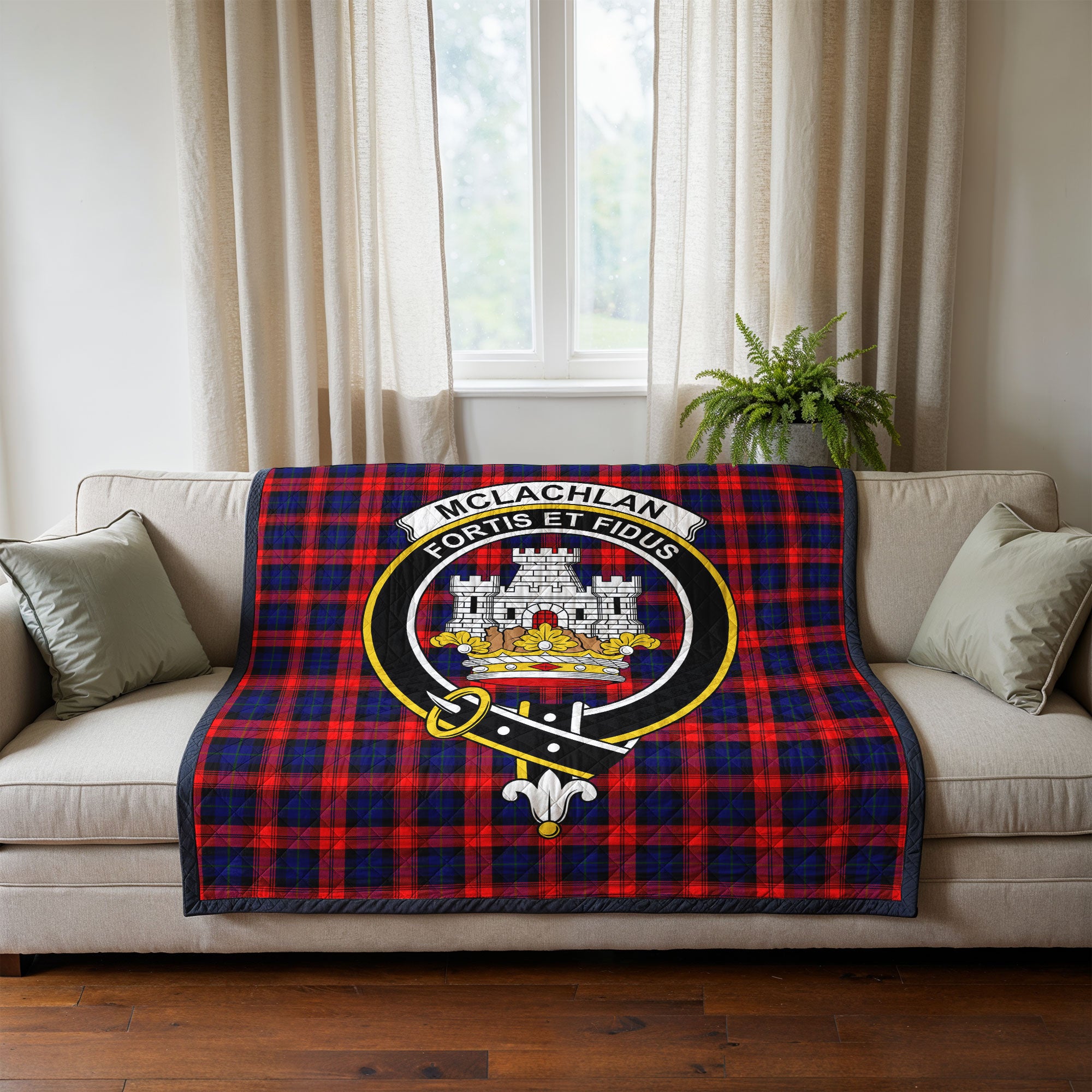 McLachlan Modern Tartan Crest Quilt