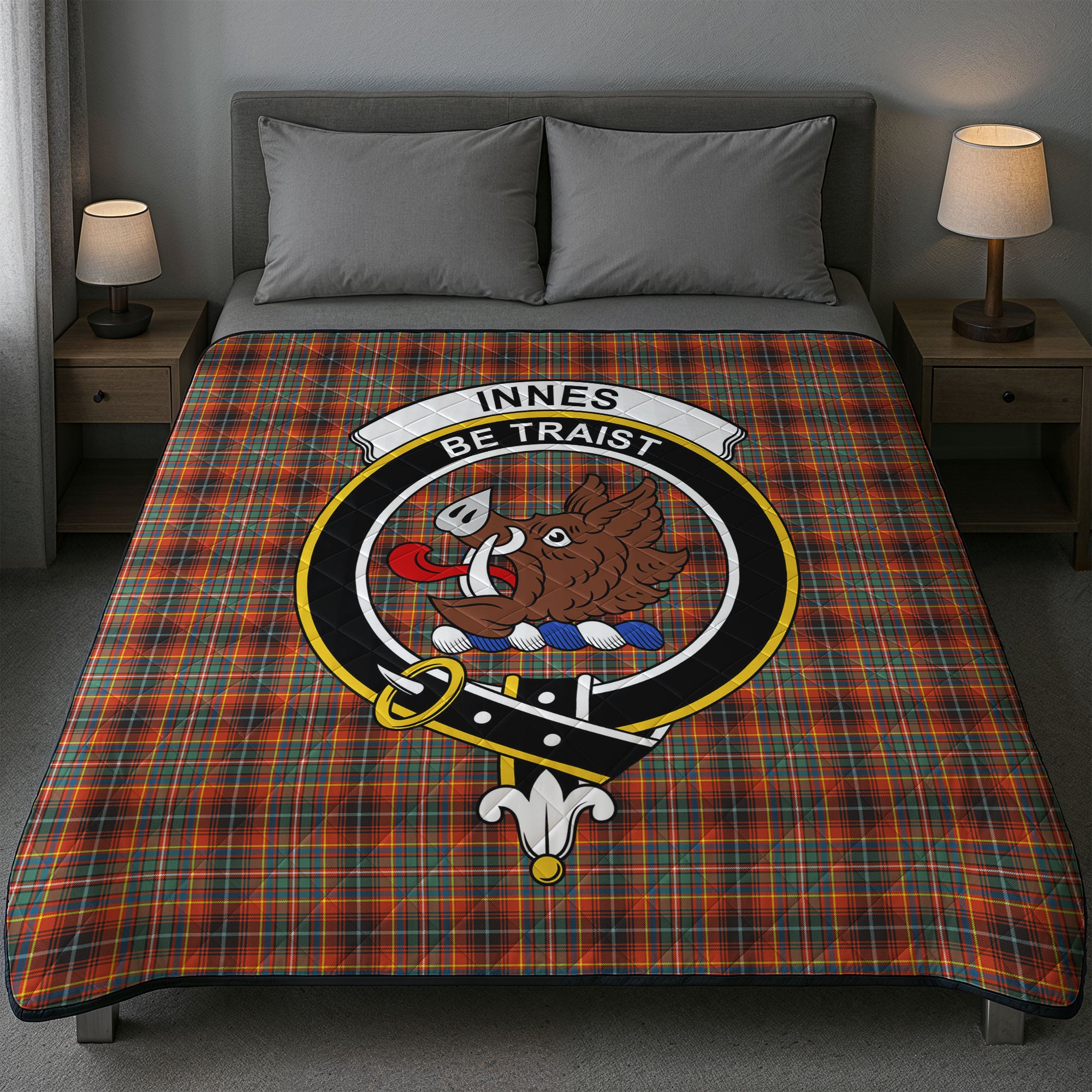 Innes Ancient Tartan Crest Quilt