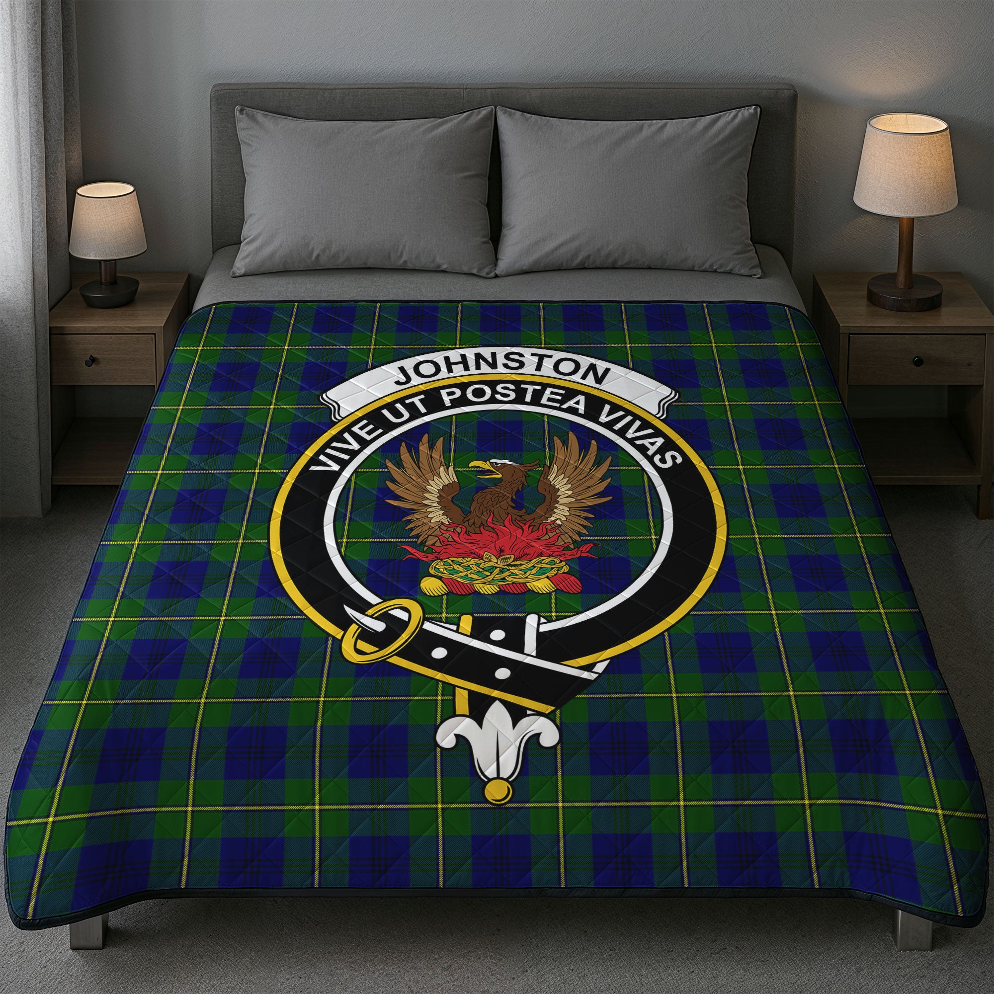 Johnston of Caskieben Tartan Crest Quilt