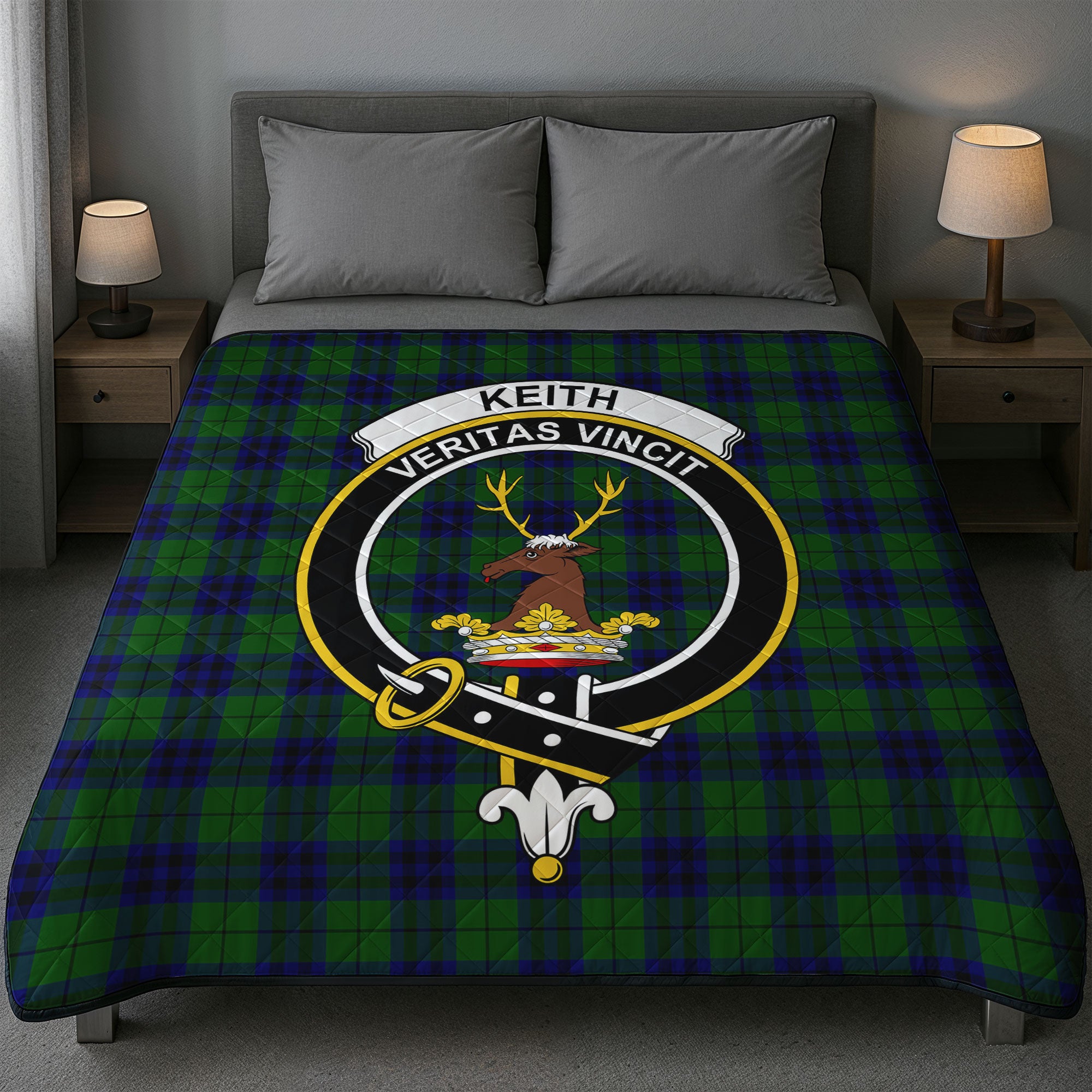 Keith Modern Tartan Crest Quilt