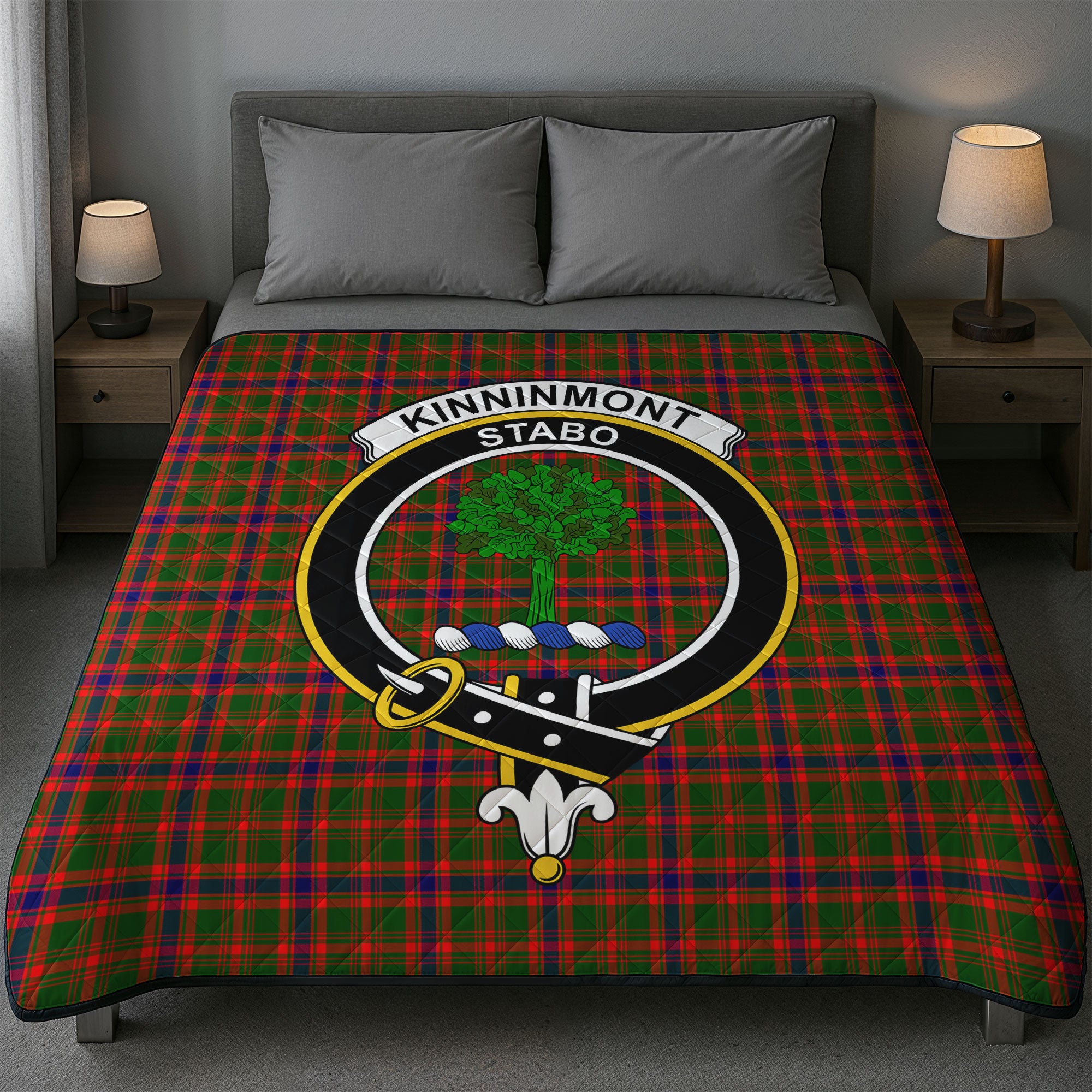 Kinninmont Tartan Crest Quilt