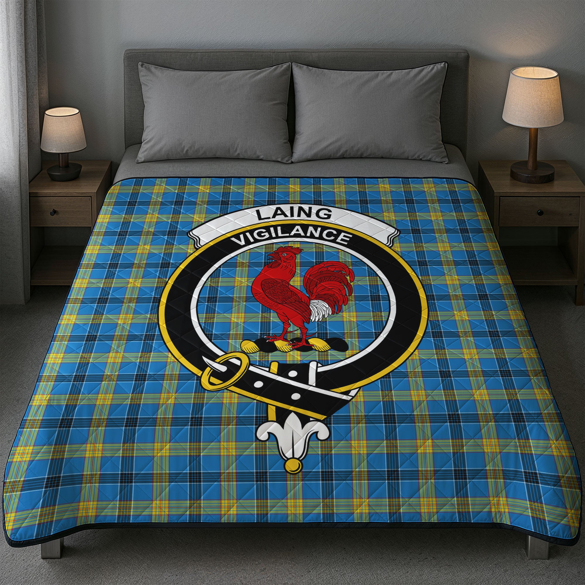 Laing Tartan Crest Quilt