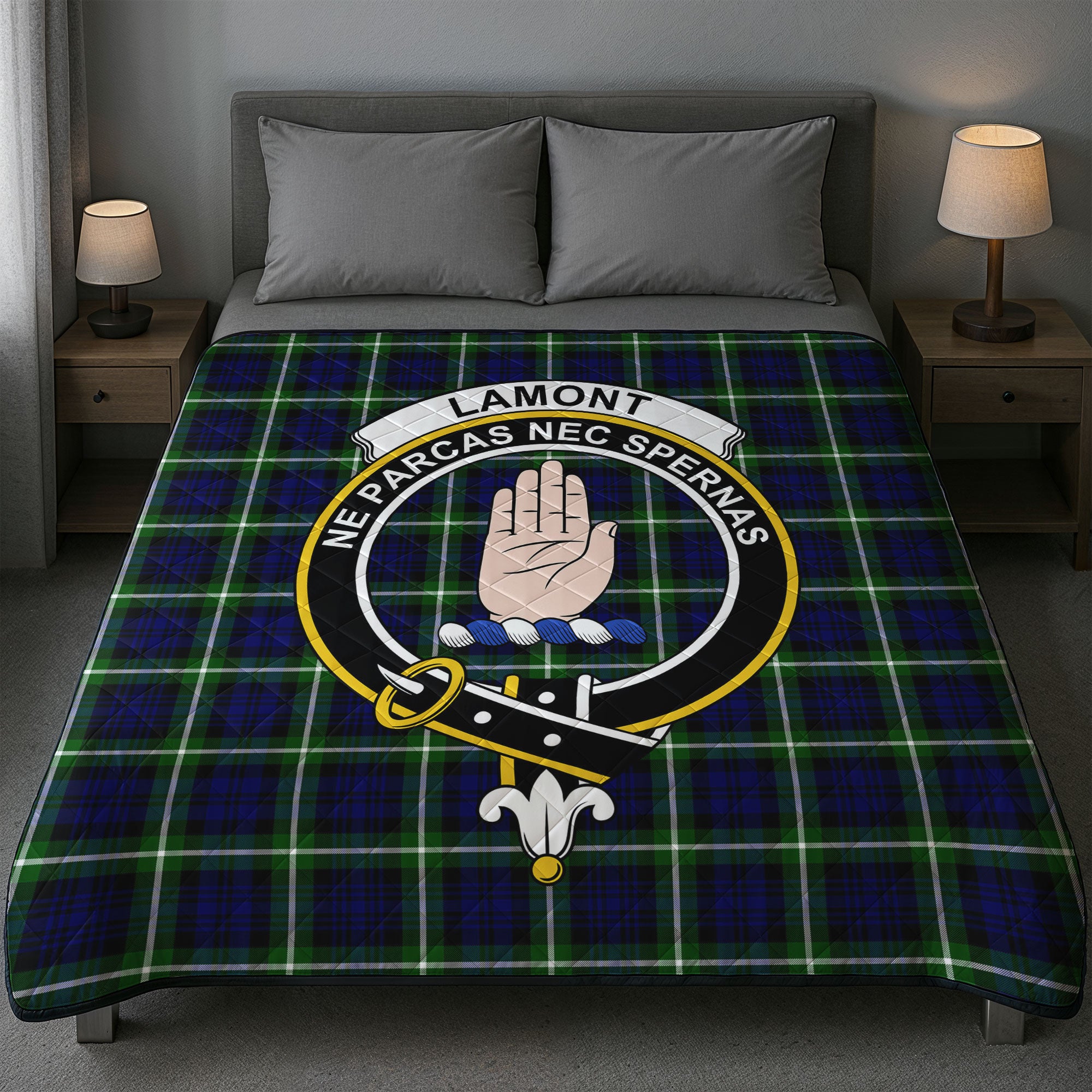 Lamont Modern Tartan Crest Quilt