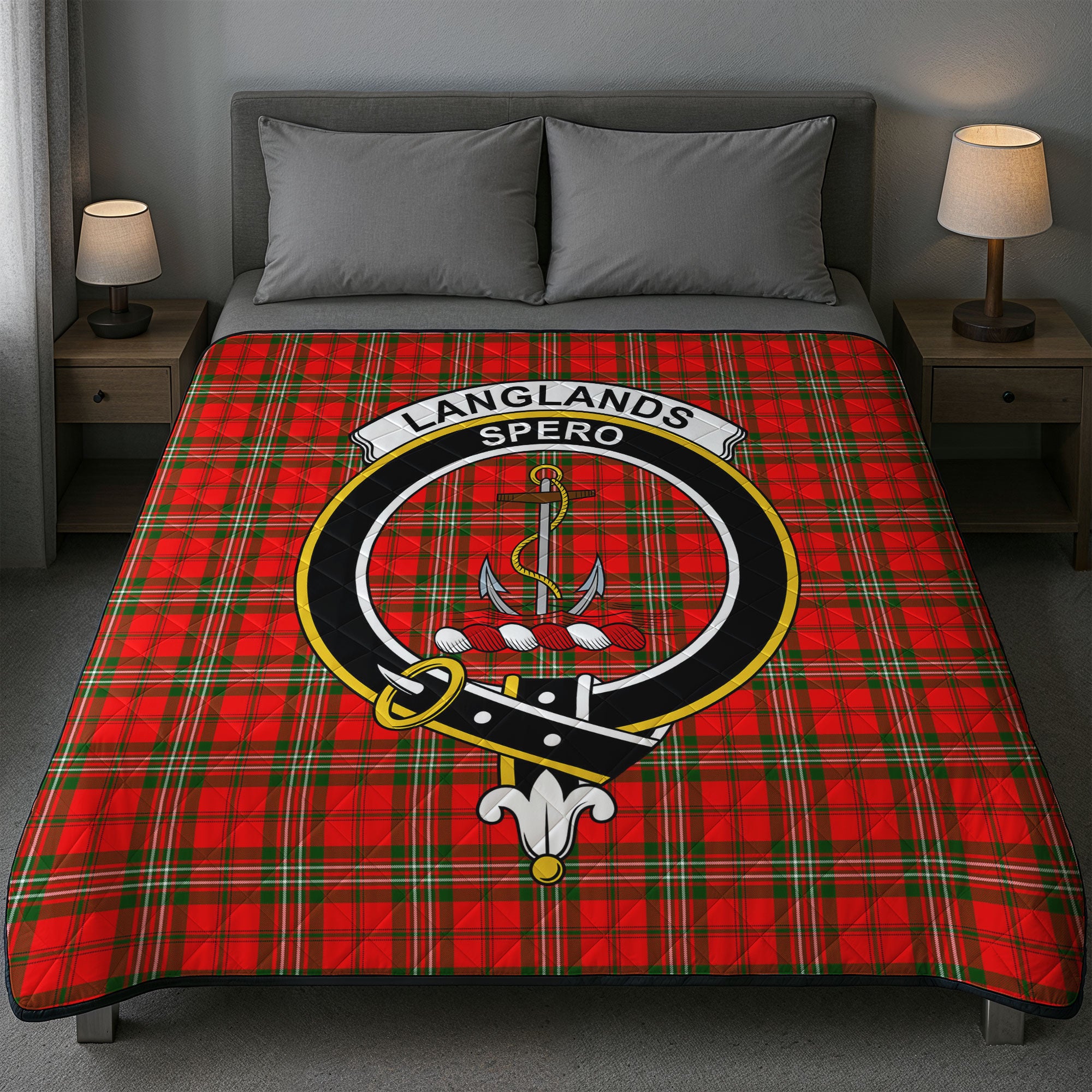 Langlands Tartan Crest Quilt