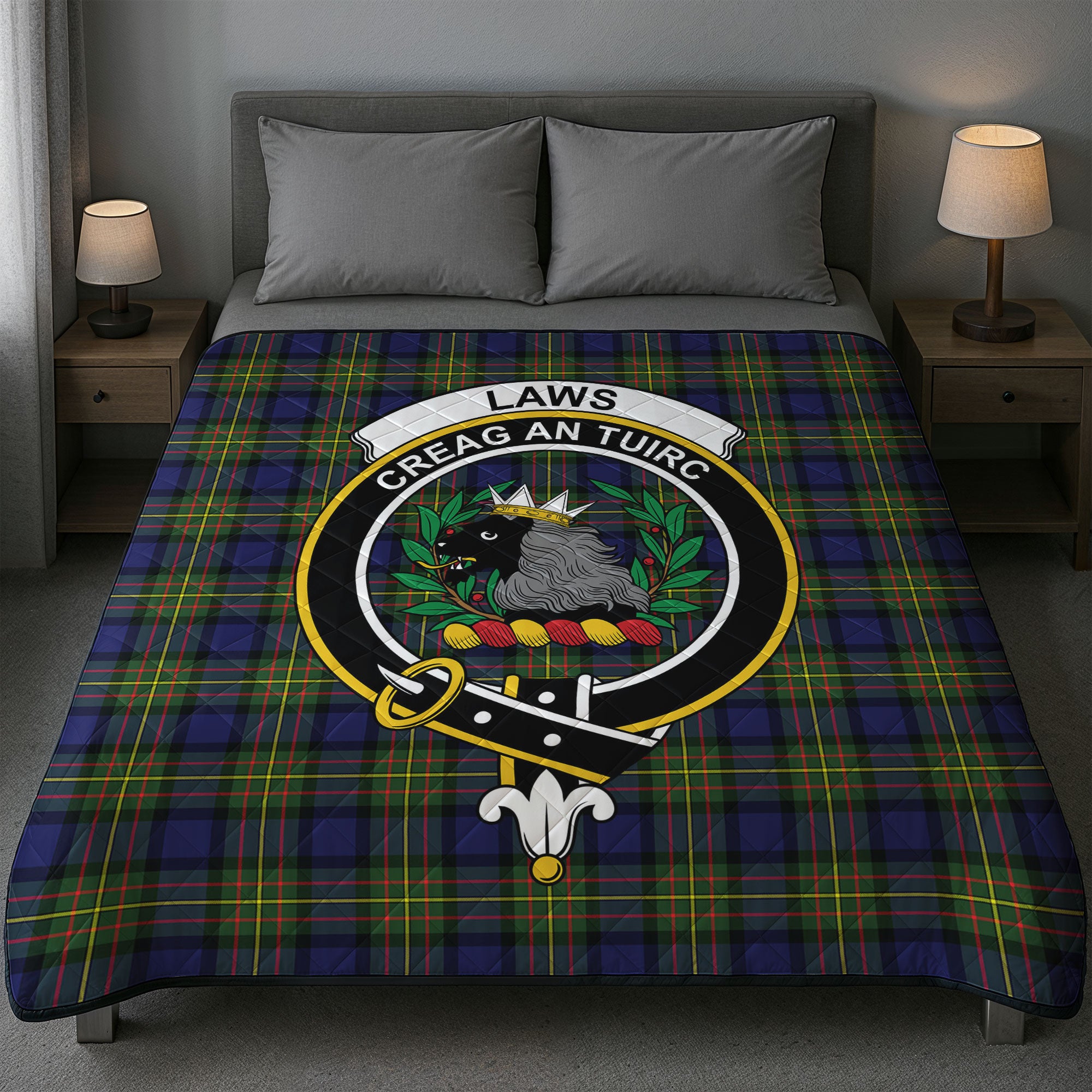 Laws Tartan Crest Quilt
