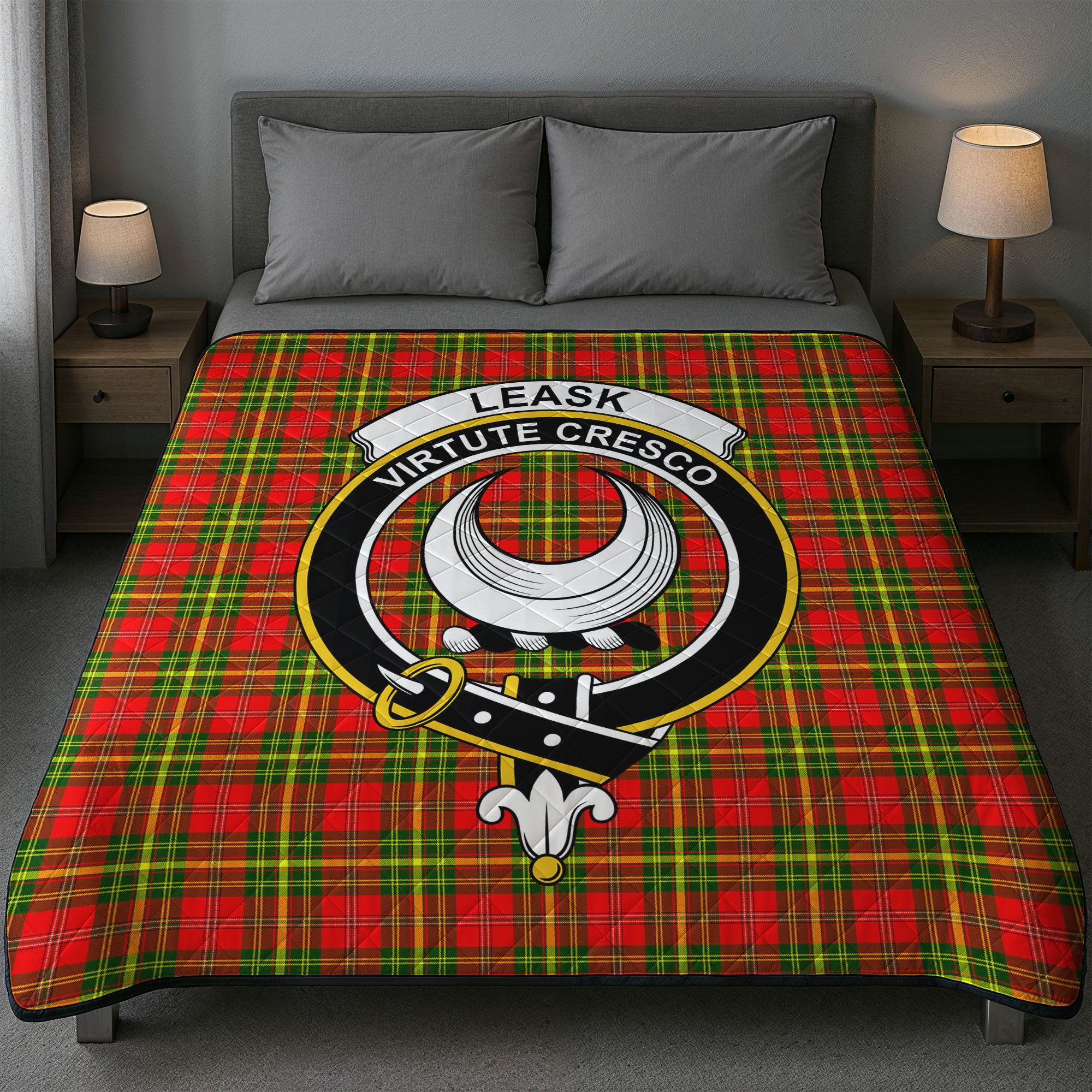 Leask Tartan Crest Quilt