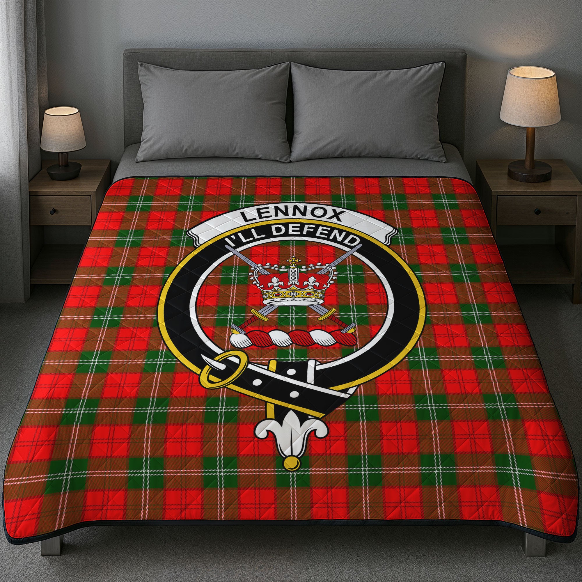 Lennox (Lennox Kincaid) Tartan Crest Quilt