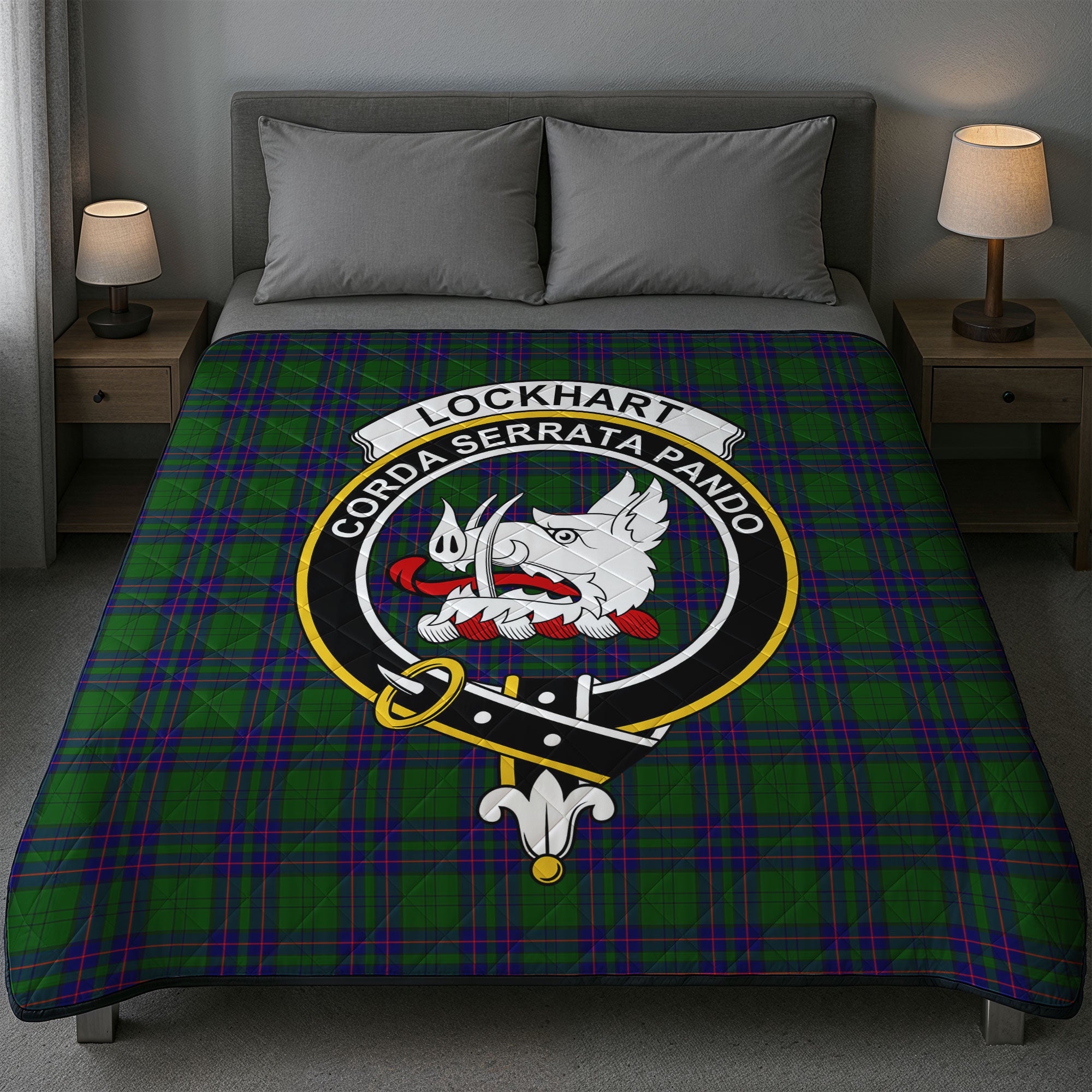 Lockhart Modern Tartan Crest Quilt