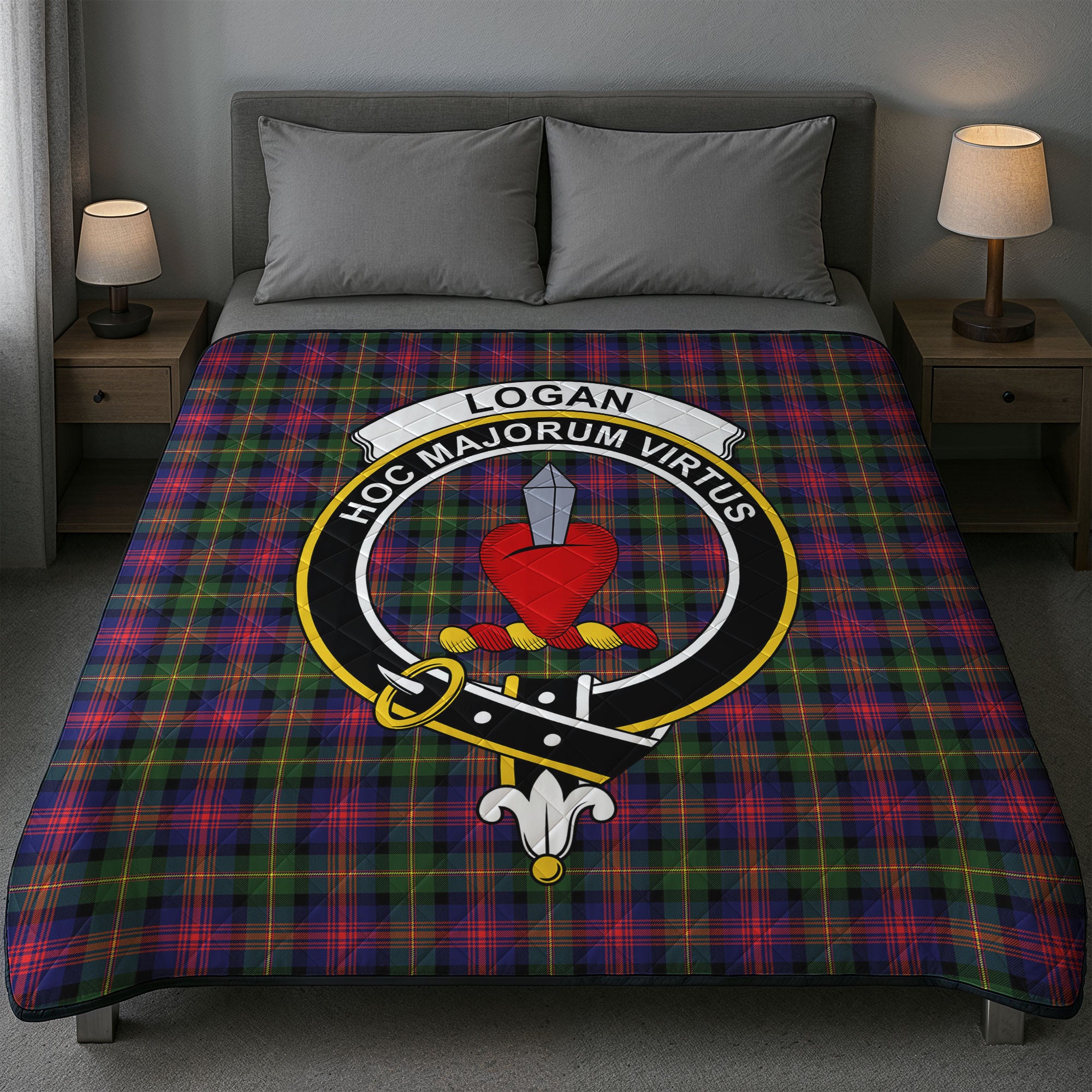 Logan Modern Tartan Crest Quilt