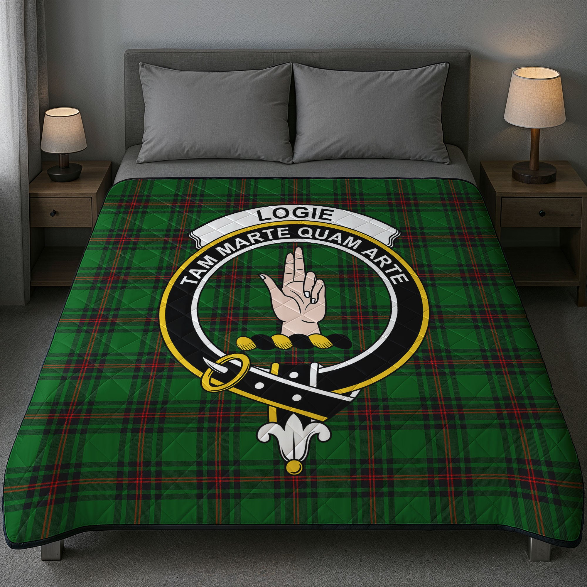 Logie Tartan Crest Quilt