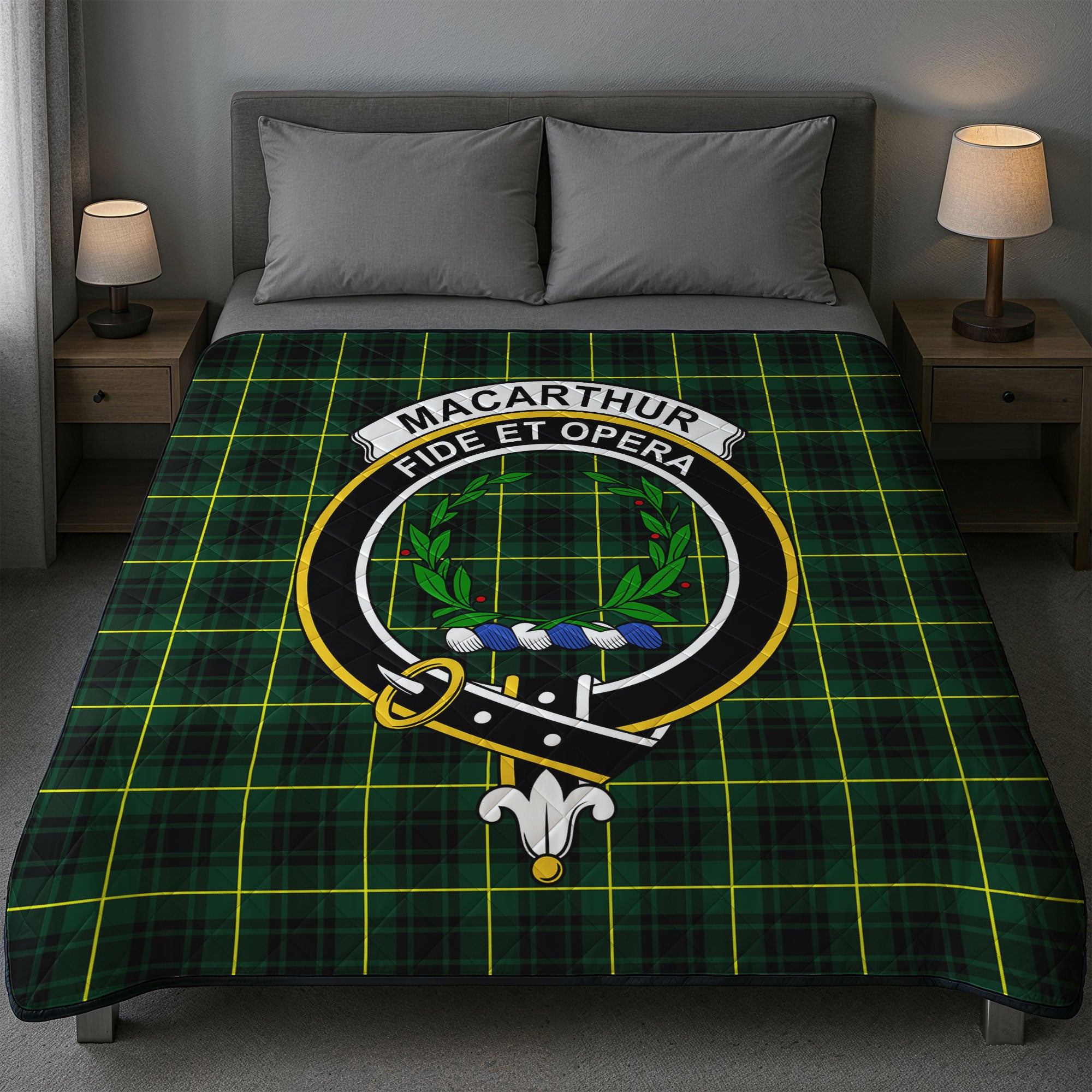 MacArthur Modern Tartan Crest Quilt
