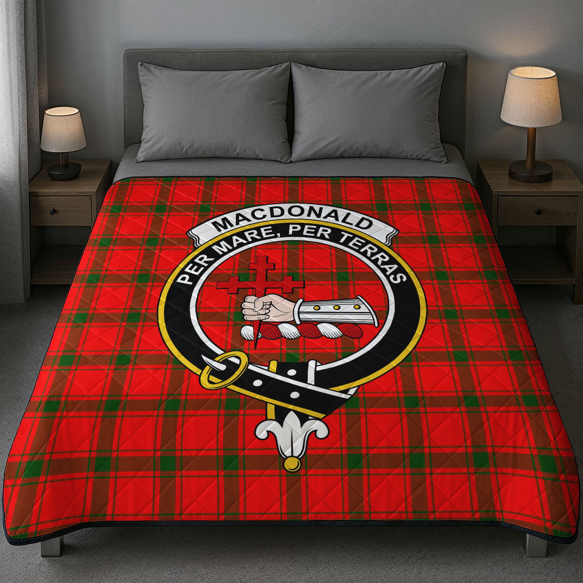 MacDonald of Sleat Tartan Crest Quilt