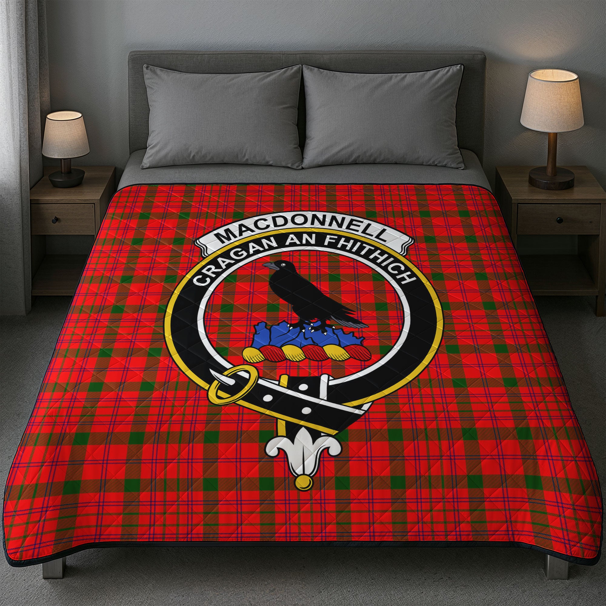 MacDonnell of Keppoch Tartan Crest Quilt