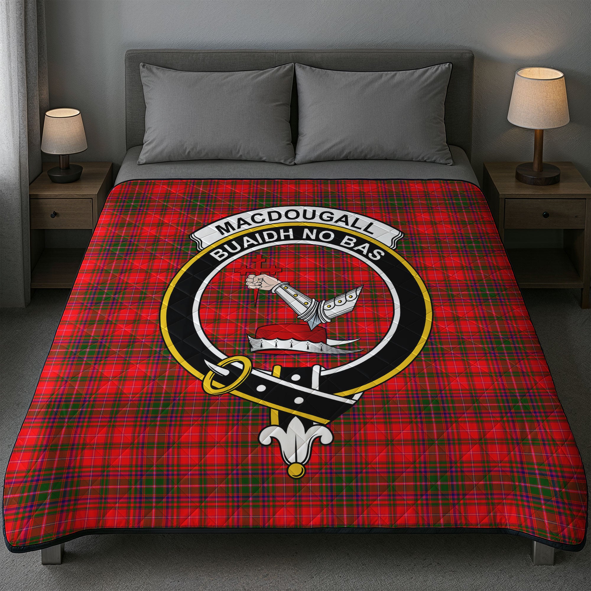 MacDougall Modern Tartan Crest Quilt