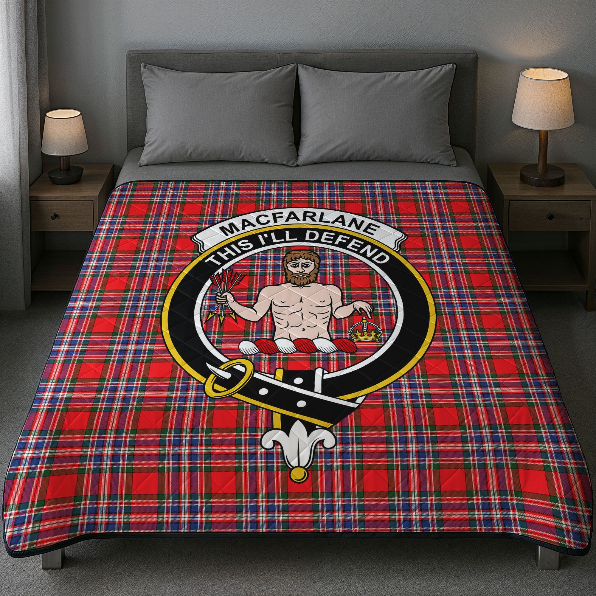 MacFarlane Modern Tartan Crest Quilt