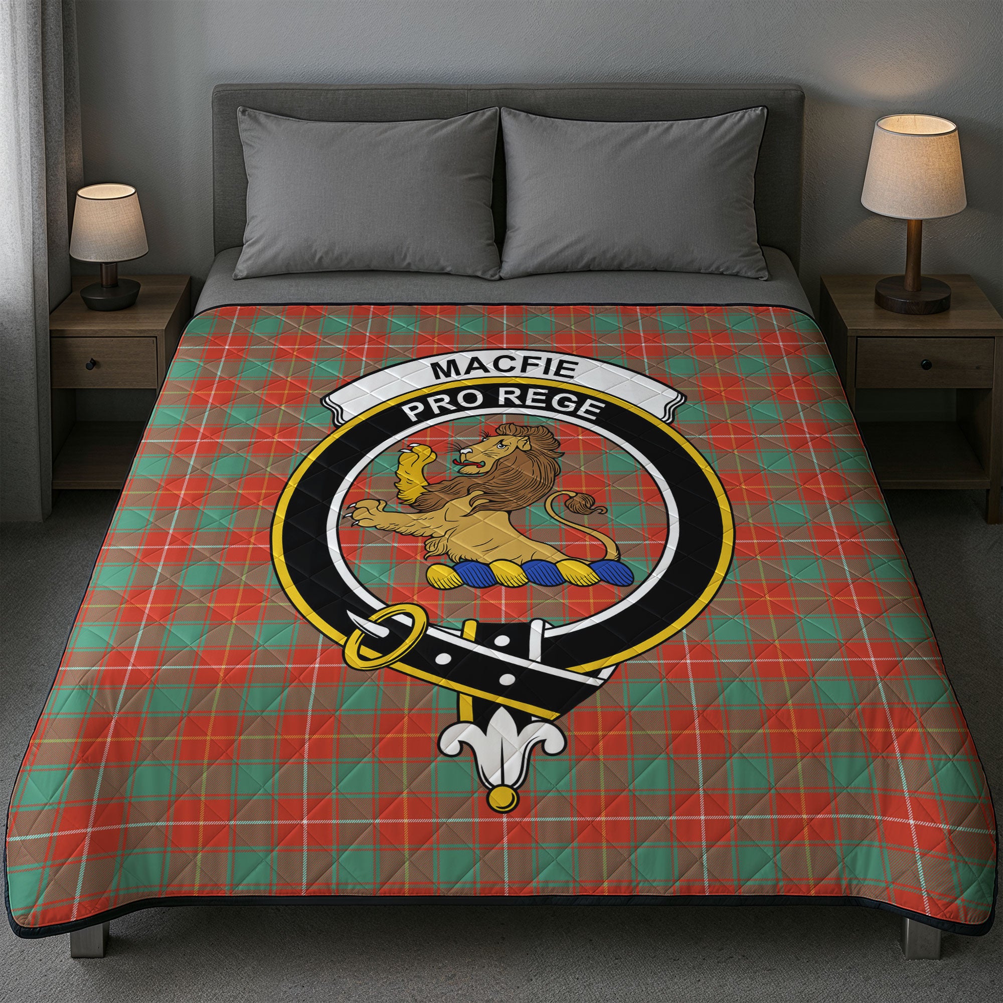 MacFie Ancient Tartan Crest Quilt