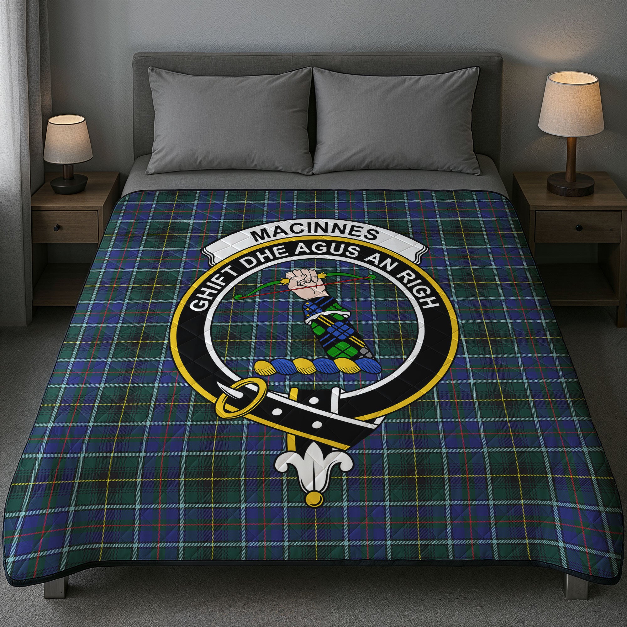 MacInnes Modern Tartan Crest Quilt