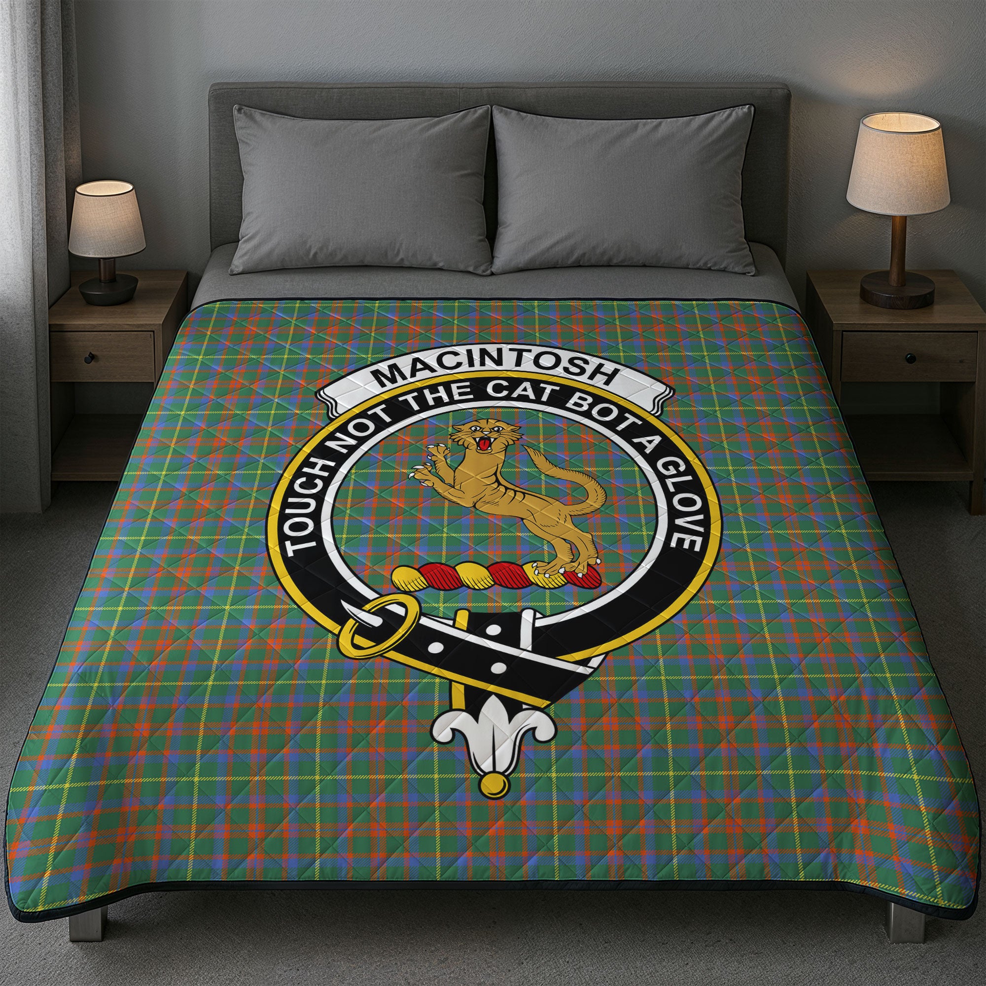 MacIntosh Hunting Ancient Tartan Crest Quilt