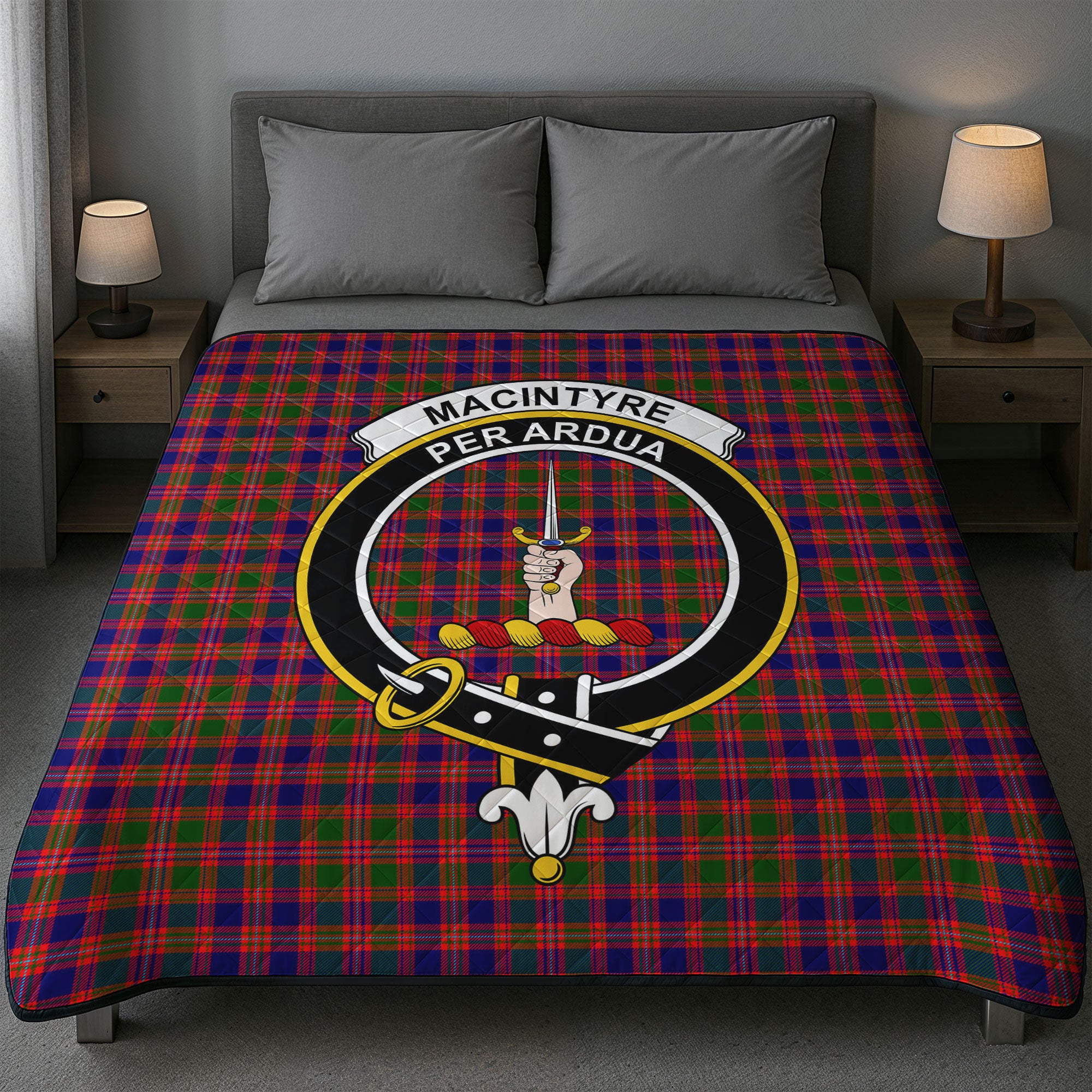 MacIntyre Modern Tartan Crest Quilt