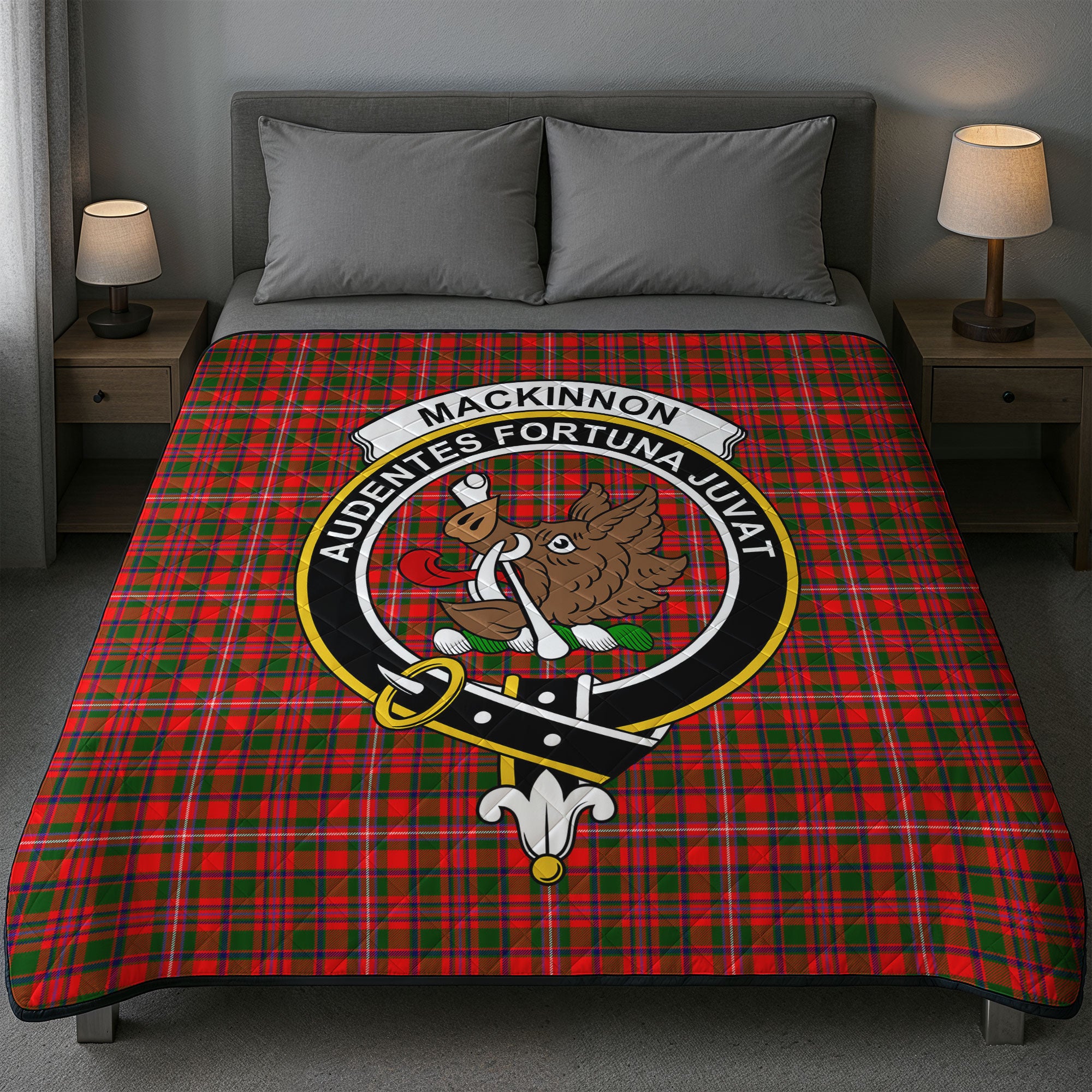 MacKinnon Modern Tartan Crest Quilt