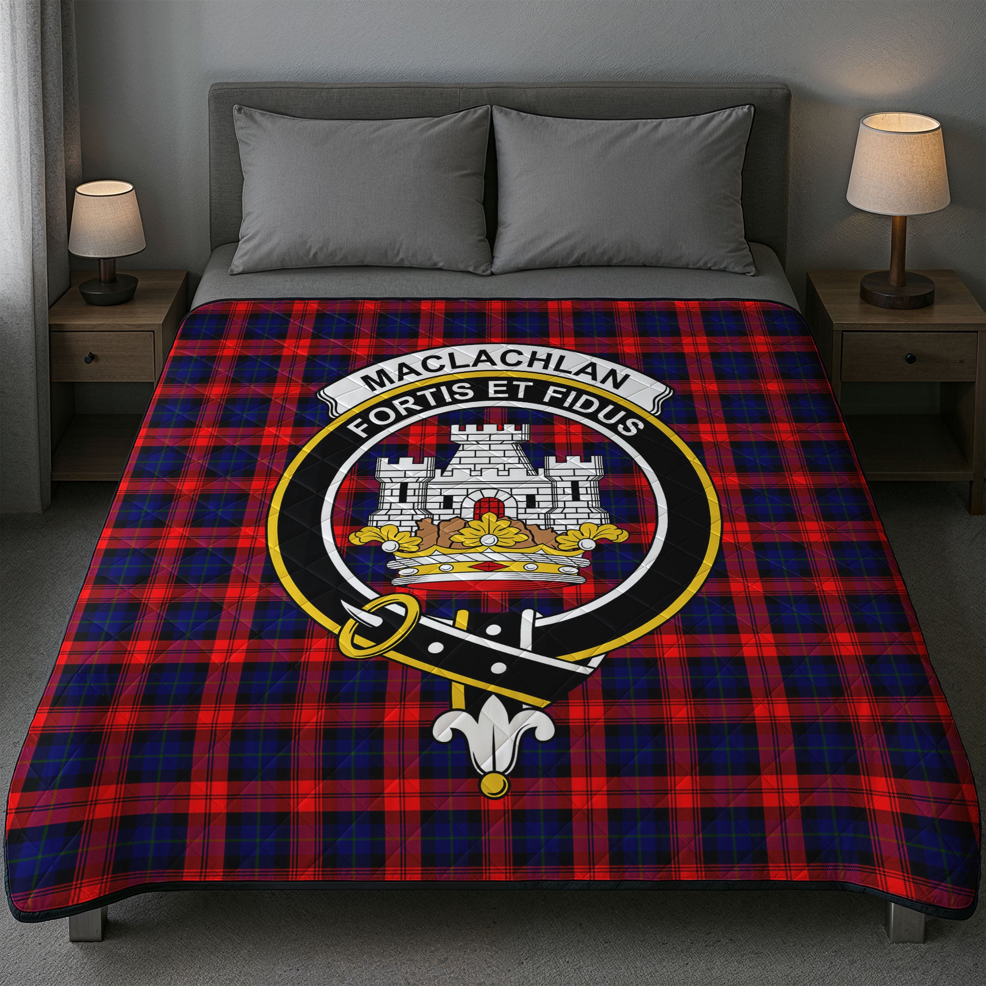 MacLachlan Modern Tartan Crest Quilt