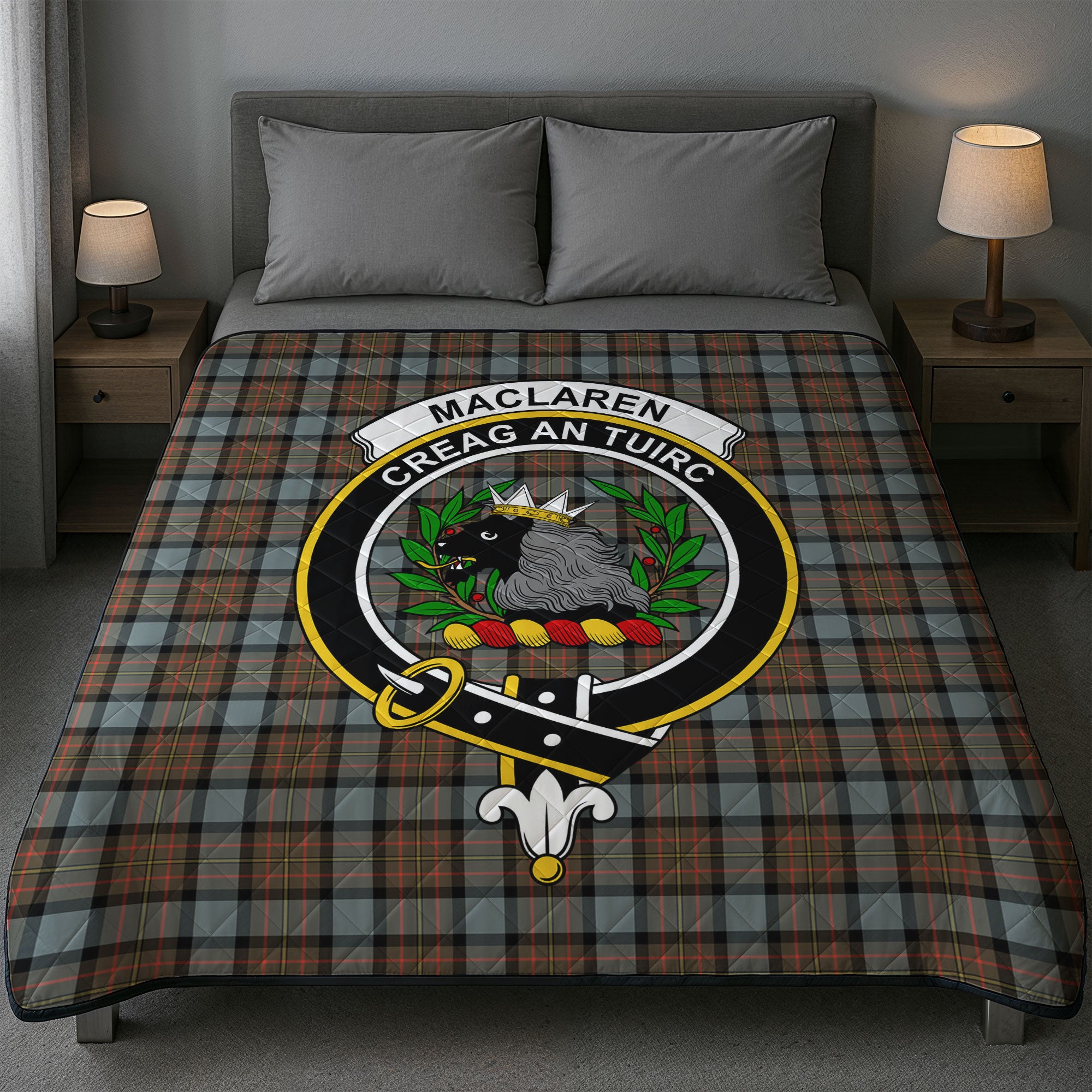 MacLaren Weathered Tartan Crest Quilt