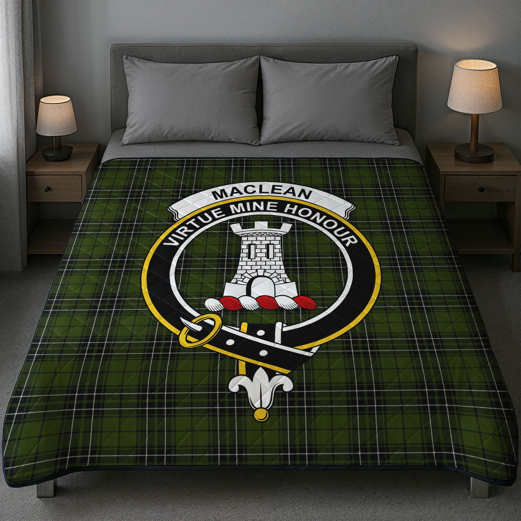 MacLean Hunting Tartan Crest Quilt