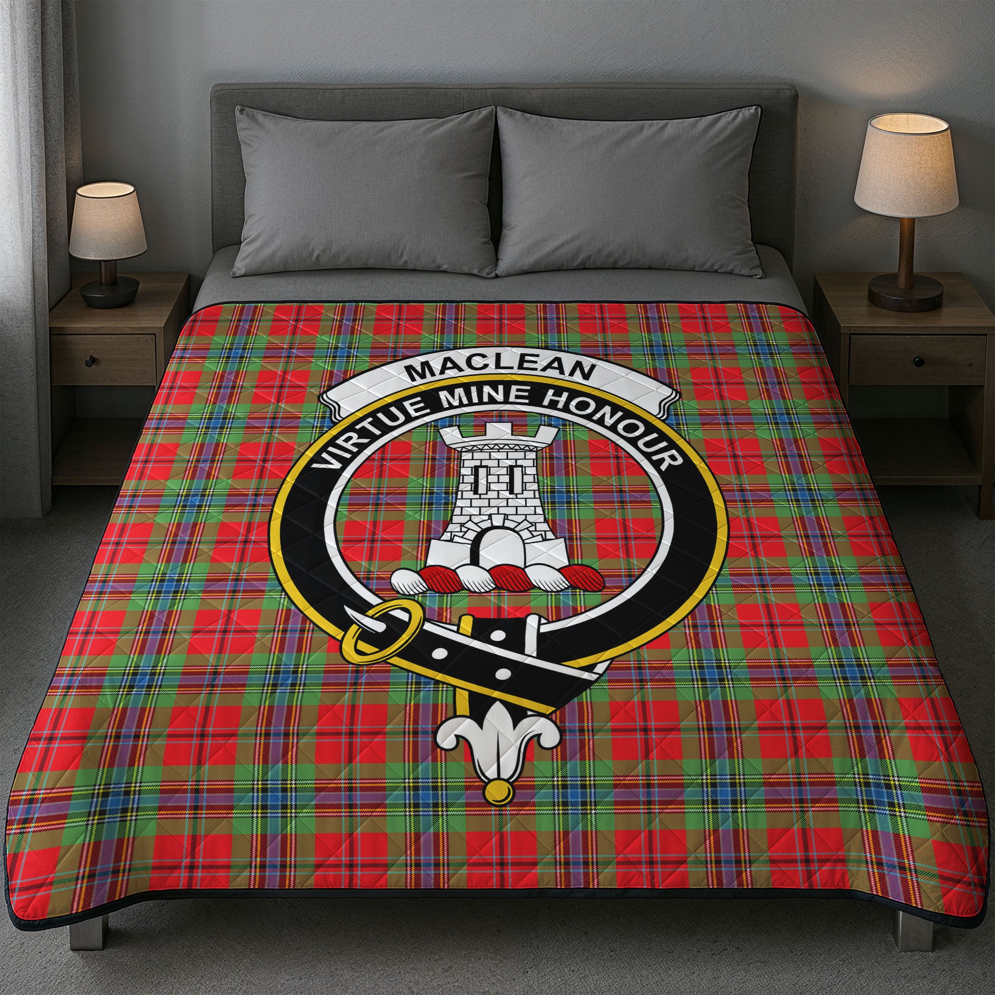 MacLean of Duart Modern Tartan Crest Quilt