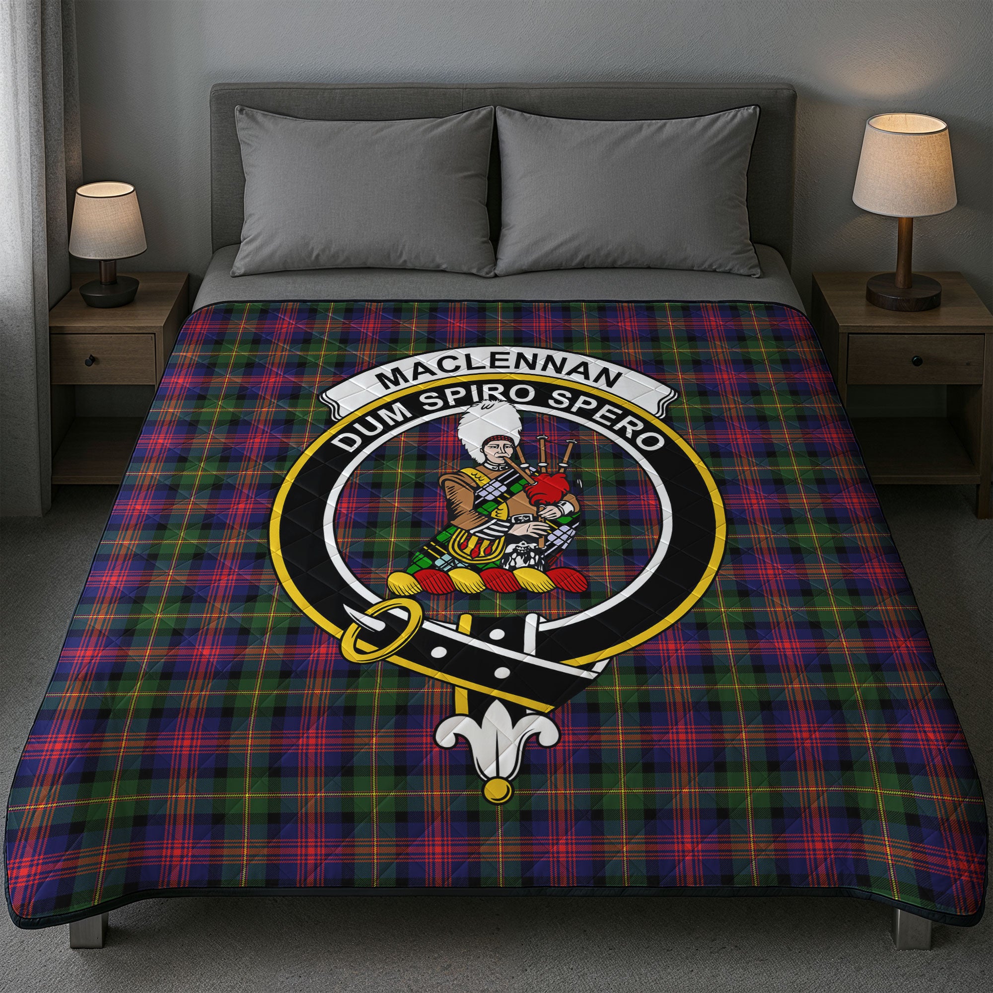 MacLennan Modern Tartan Crest Quilt