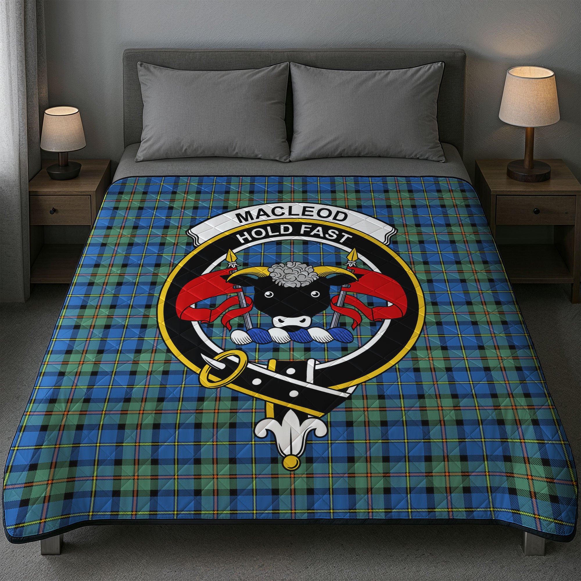 MacLeod of Harris Ancient Tartan Crest Quilt