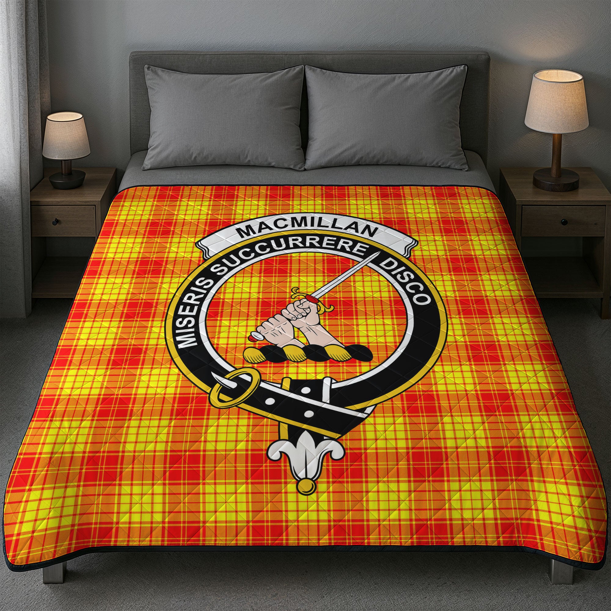 MacMillan Clan Tartan Crest Quilt