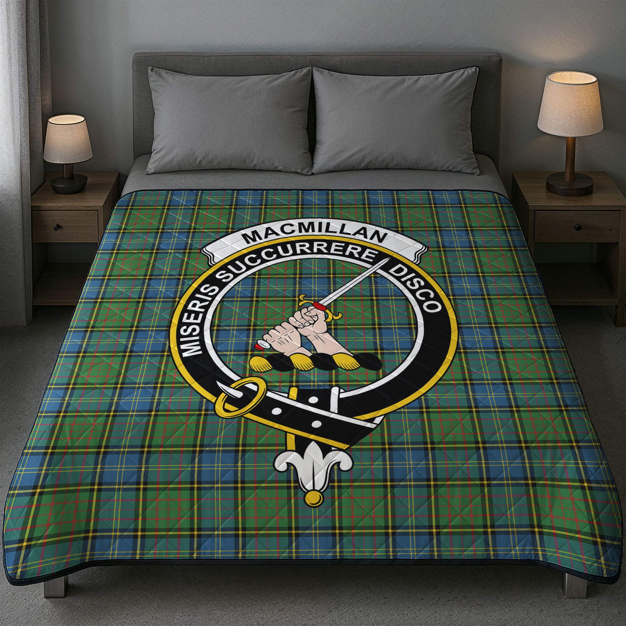 MacMillan Hunting Ancient Tartan Crest Quilt