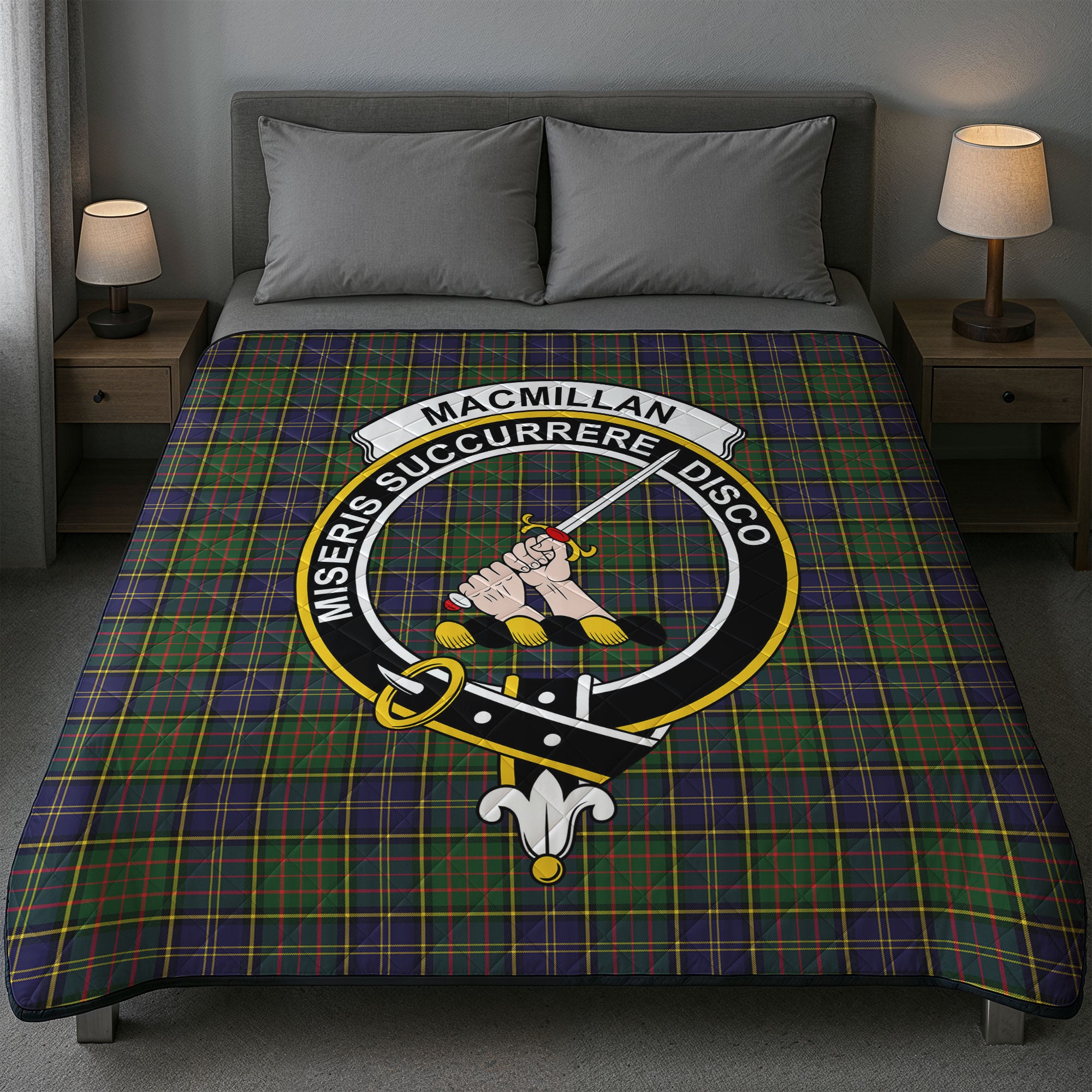 MacMillan Hunting Modern Tartan Crest Quilt